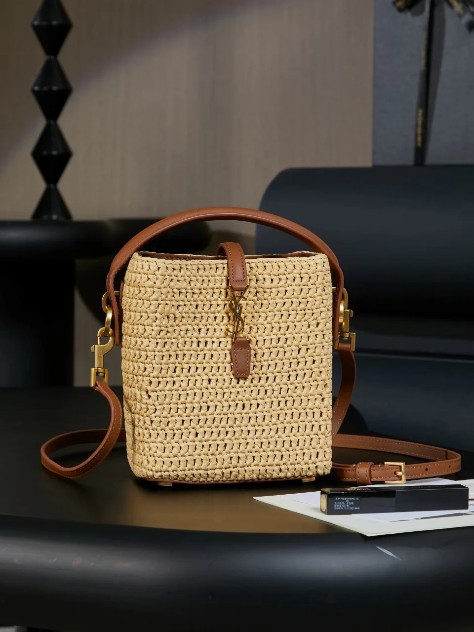 Saint Laurent Straw Woven Top Handle Bag product photo from LabelPicks