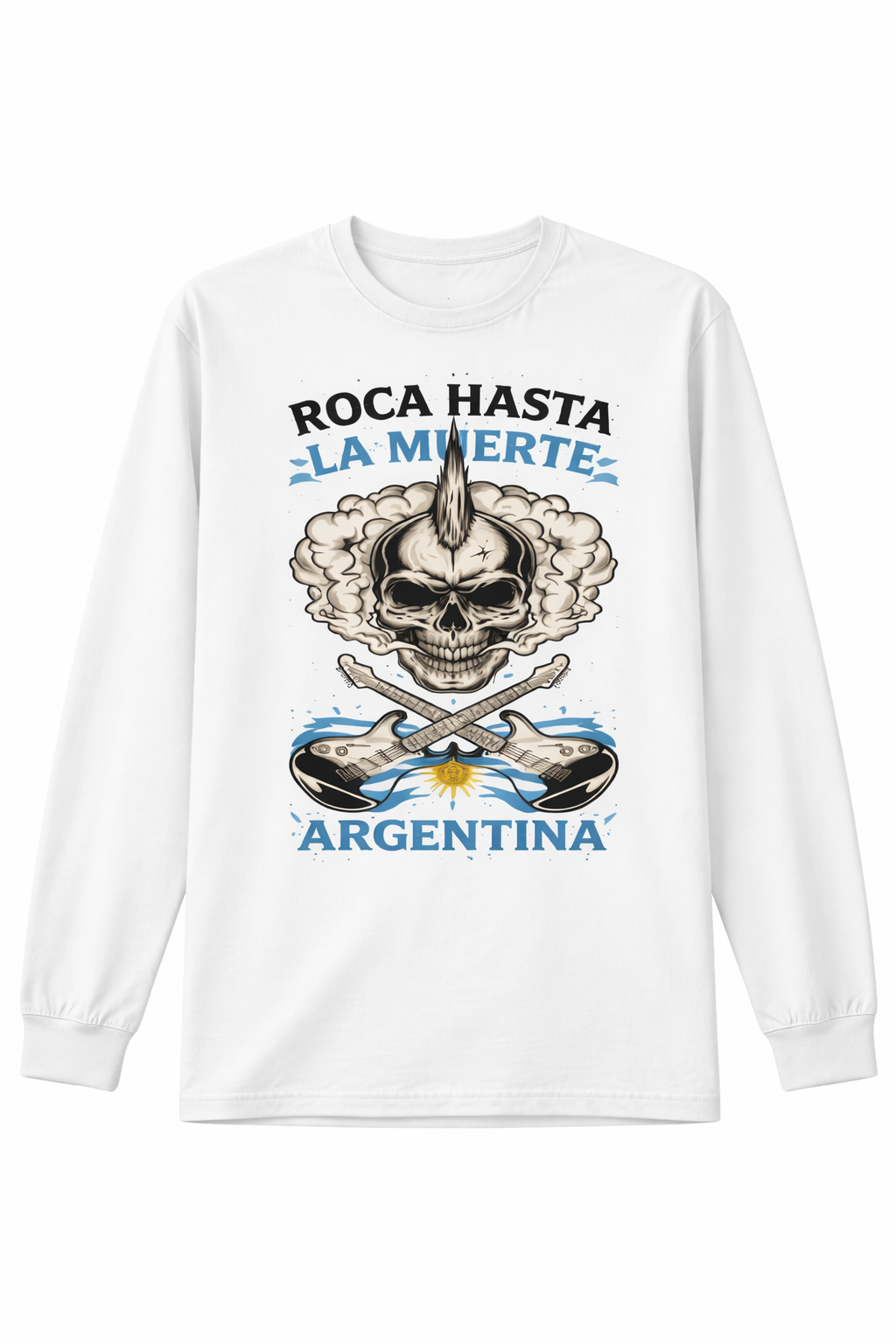 Remera “Rock Hasta la Muerte” – Calavera Punk Argentina