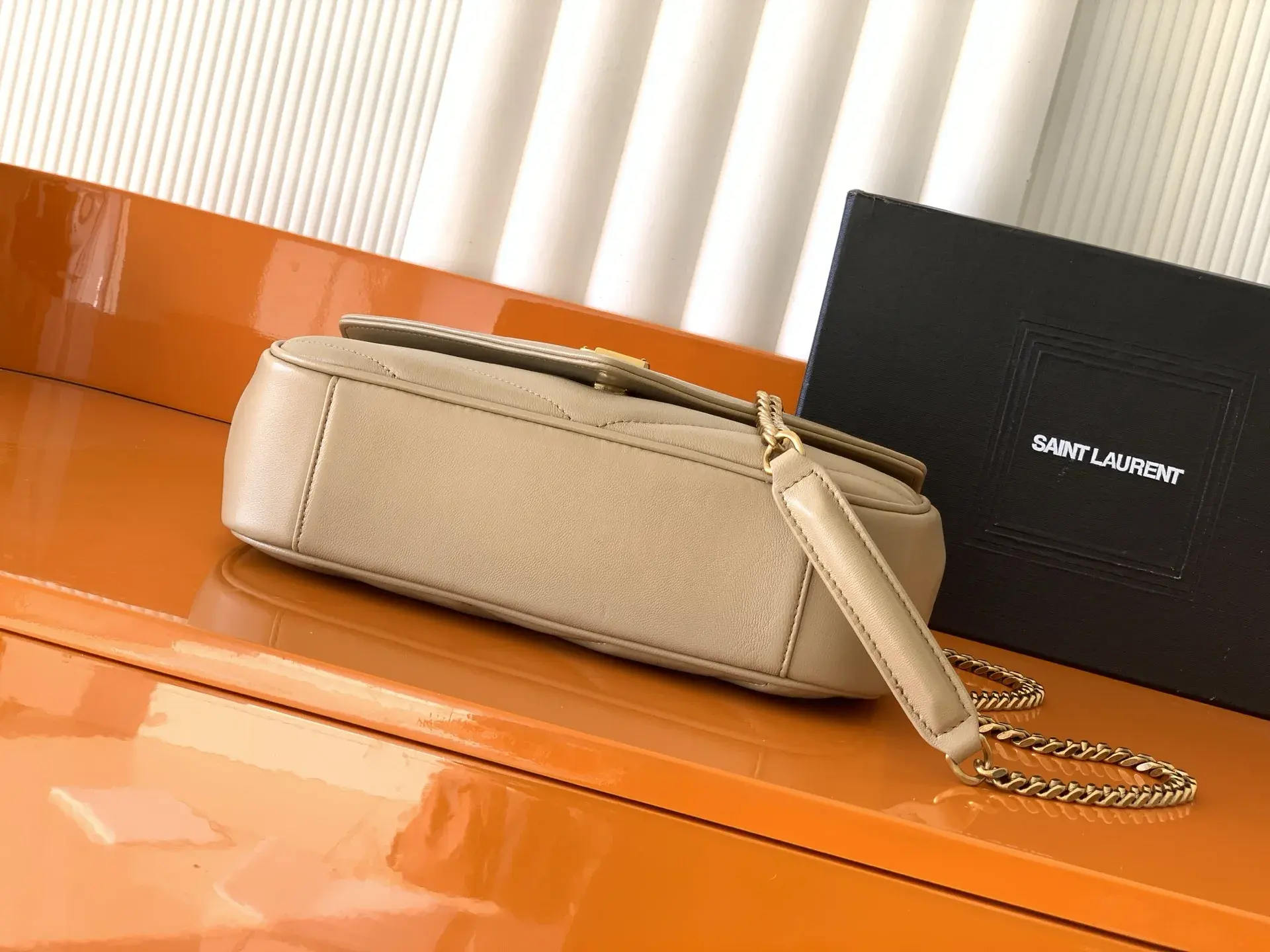 Saint Laurent Beige Loulou Lambskin Shoulder Bag product photo from LabelPicks