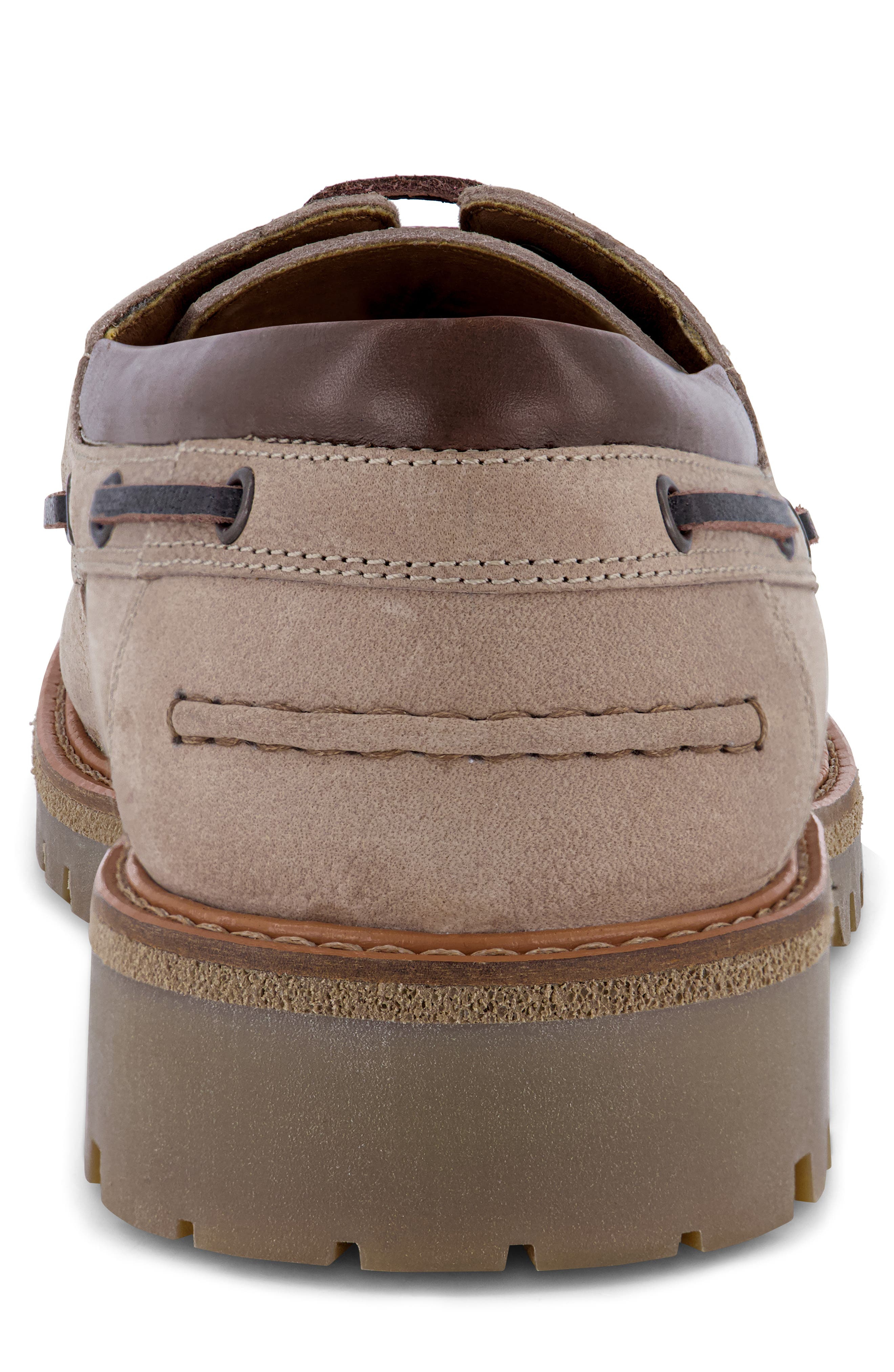 KARL LAGERFELD PARIS Safran Textured Leather Boat Shoe