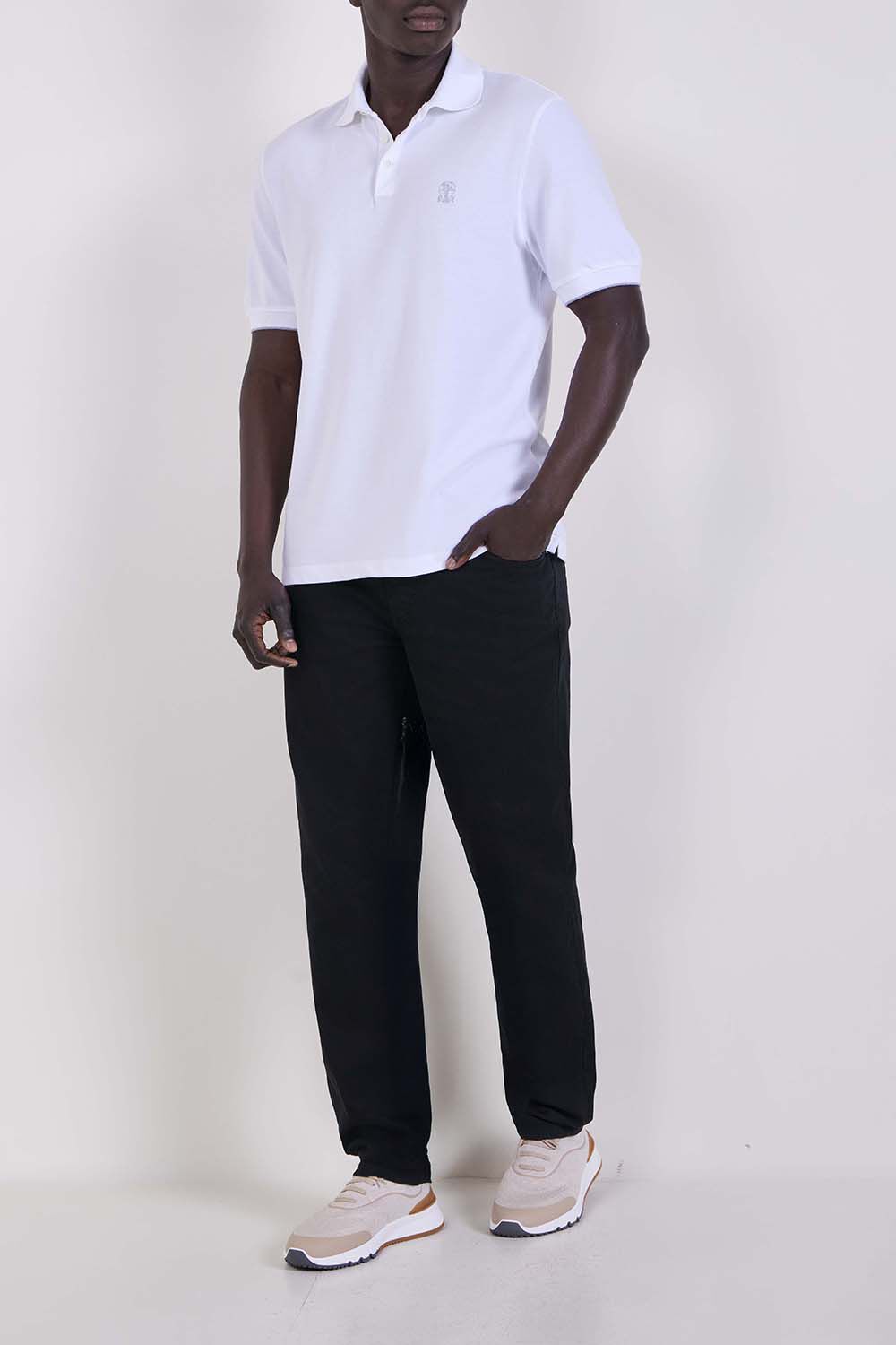 BRUNELLO CUCINELLI חולצת פולו בגזרת סלים