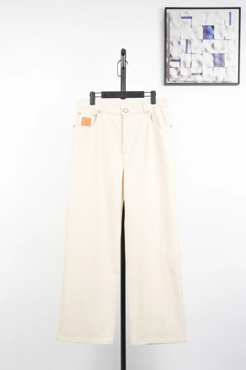 Louis Vuitton Off White Damier Patch Denim Pants product photo from LabelPicks
