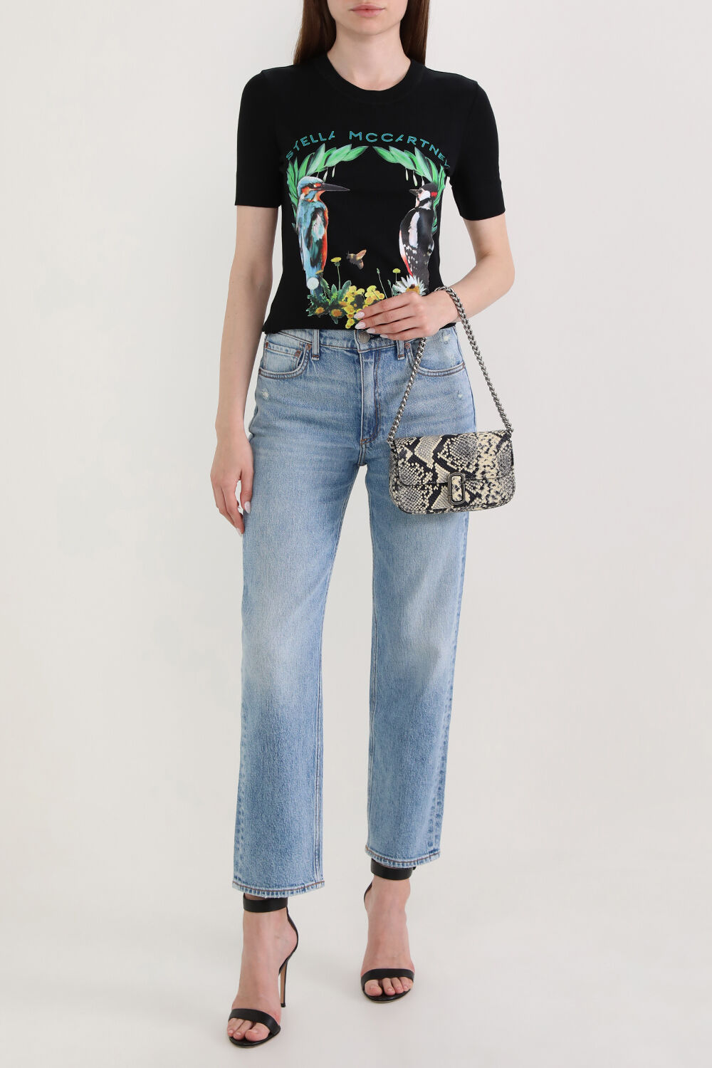 RAG & BONE מכנסי ג'ינס בגזרת קרופ ישרה