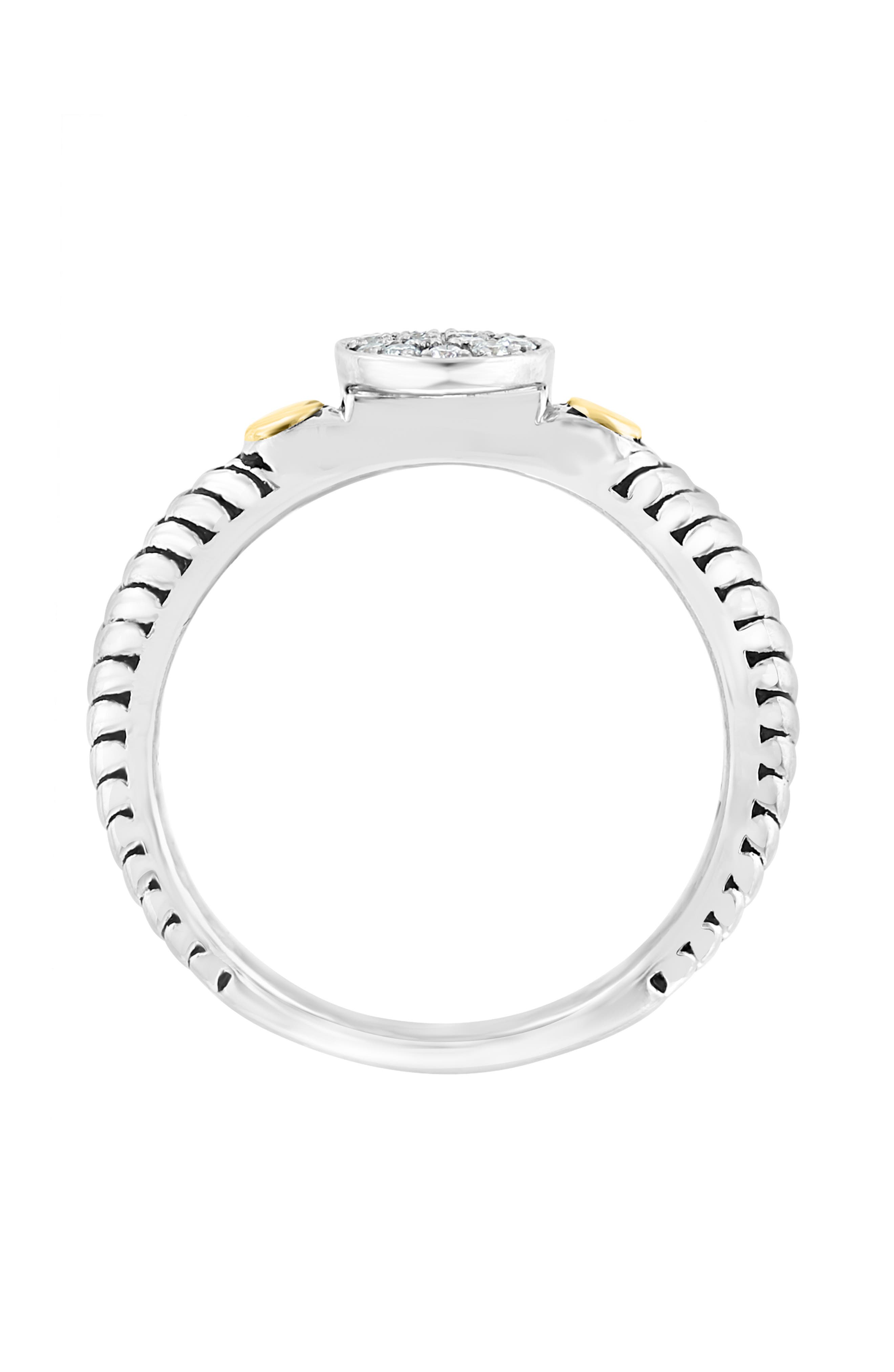 EFFY Sterling Silver & 18K Gold Pavé Diamond Ring - 0.09ct.