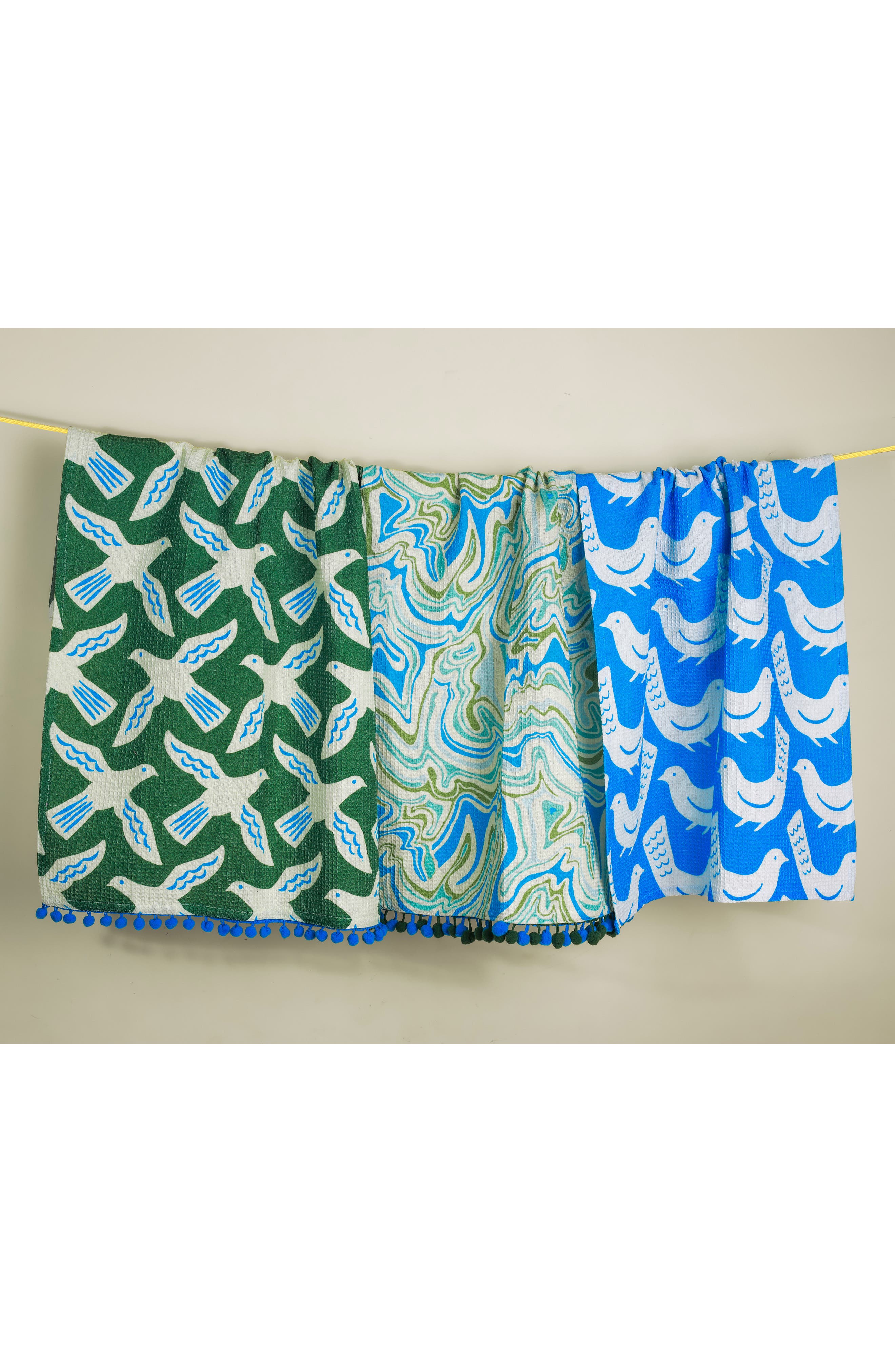 Tiramisu Set of Three Artisan Bird & Marble Kitchen Towels