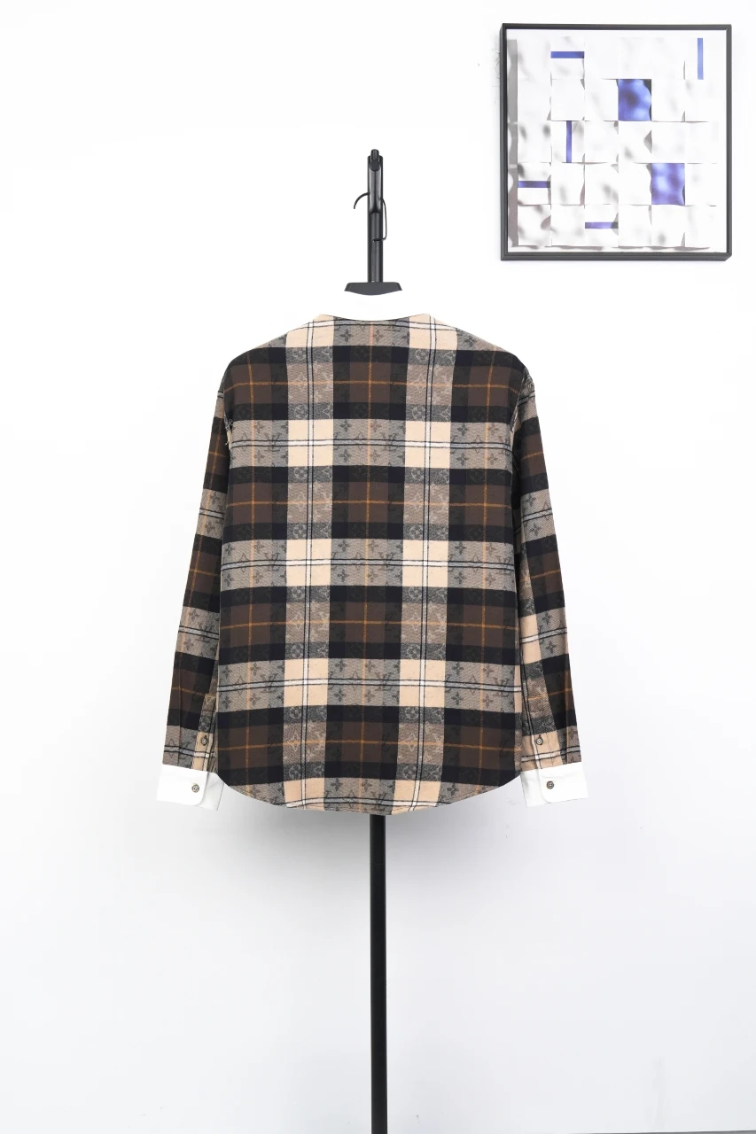 Louis Vuitton Brown Black Check Monogram Flannel Shirt product photo from LabelPicks
