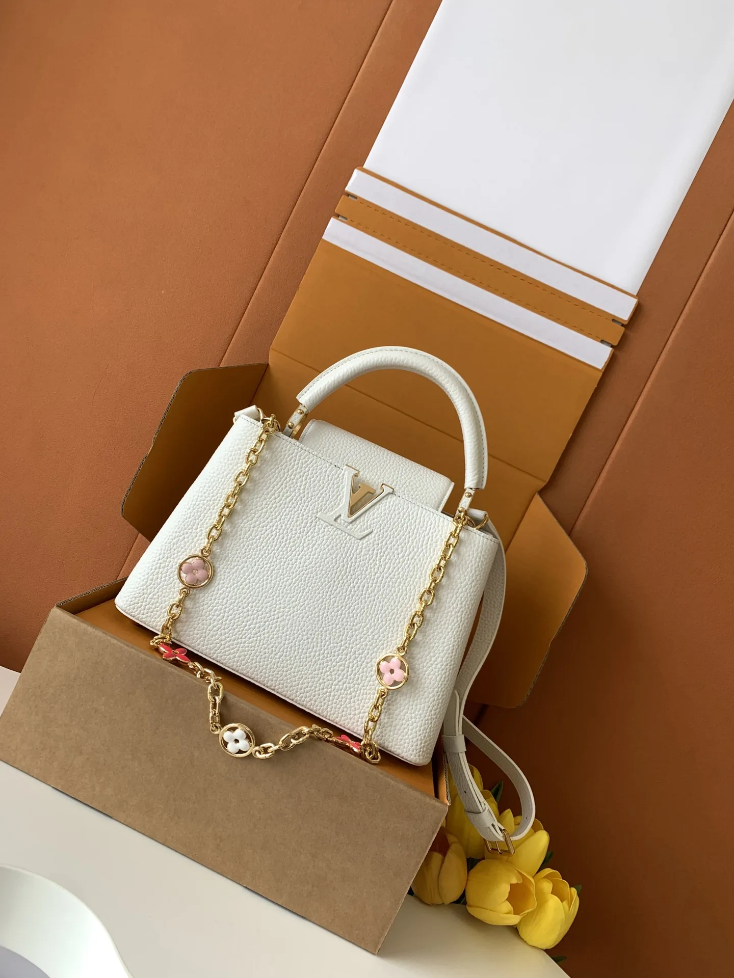 Louis Vuitton Capucines White Calfskin Top Handle Bag product photo from LabelPicks