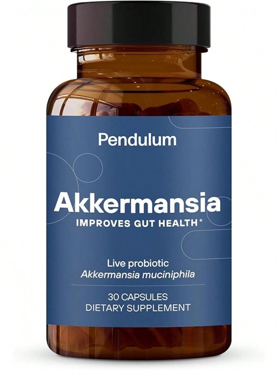 Akkermansia Probiotic With Prebiotic Fiber - Increases GLP-1 Production, Delayed Release, Third-Party Tested, 100M AFU Live Strain For Gut Health For Men & Women (30 Capsules, 1-Pack)