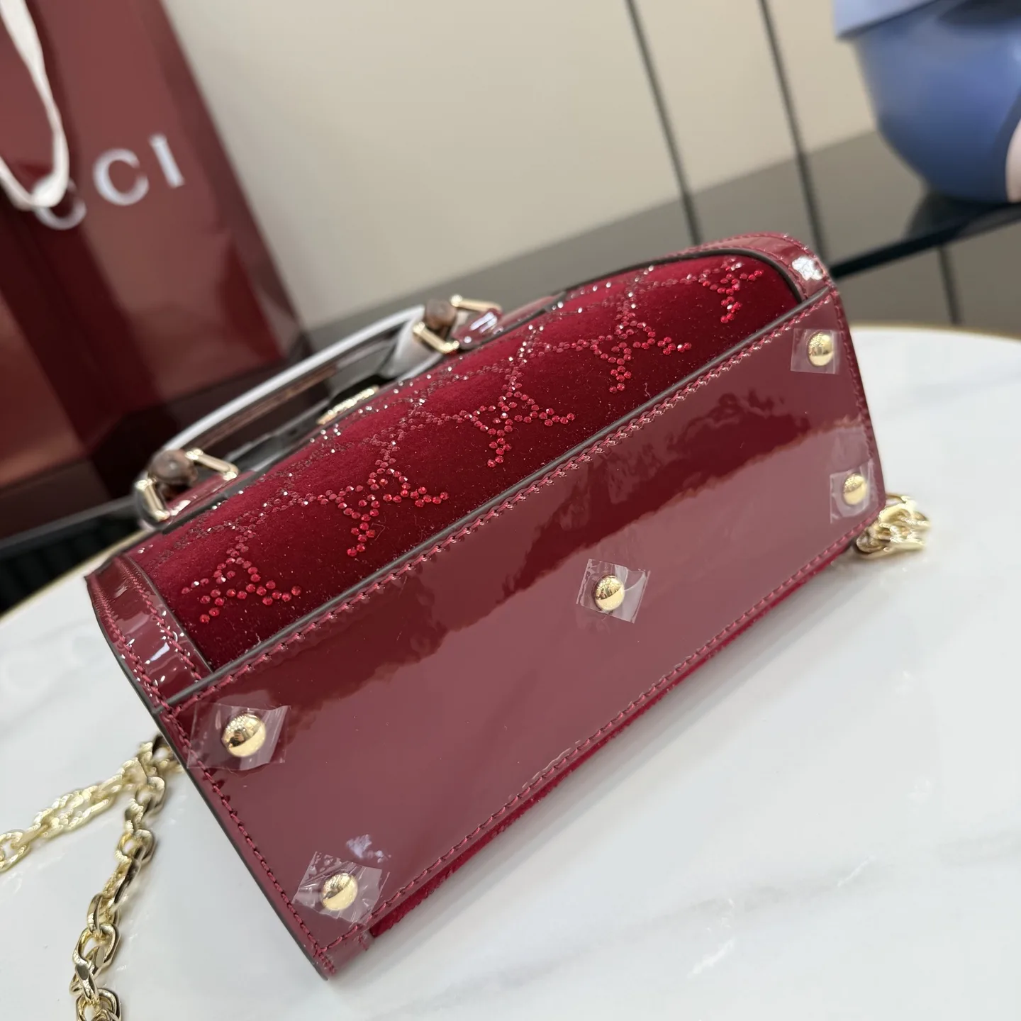 Gucci Gold GG Supreme Canvas Crossbody Bag product photo from LabelPicks