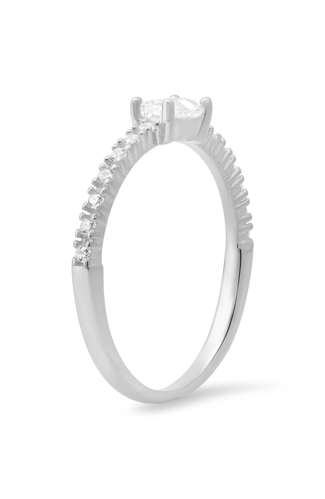 Queen Jewels Sterling Silver East/West CZ Ring