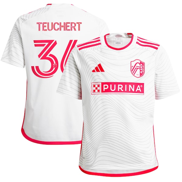Cedric Teuchert St. Louis City SC adidas Youth 2024 The Confluence Kit Replica Player Jersey - White