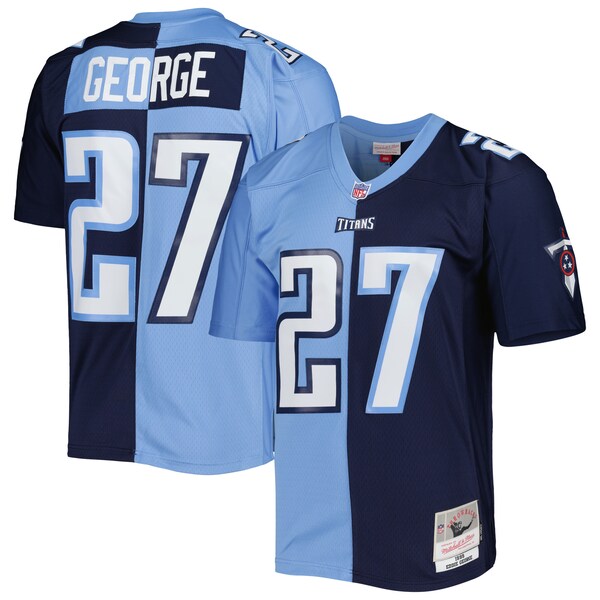 Eddie George Tennessee Titans 1999 Split Legacy Replica Jersey - Navy/Light Blue