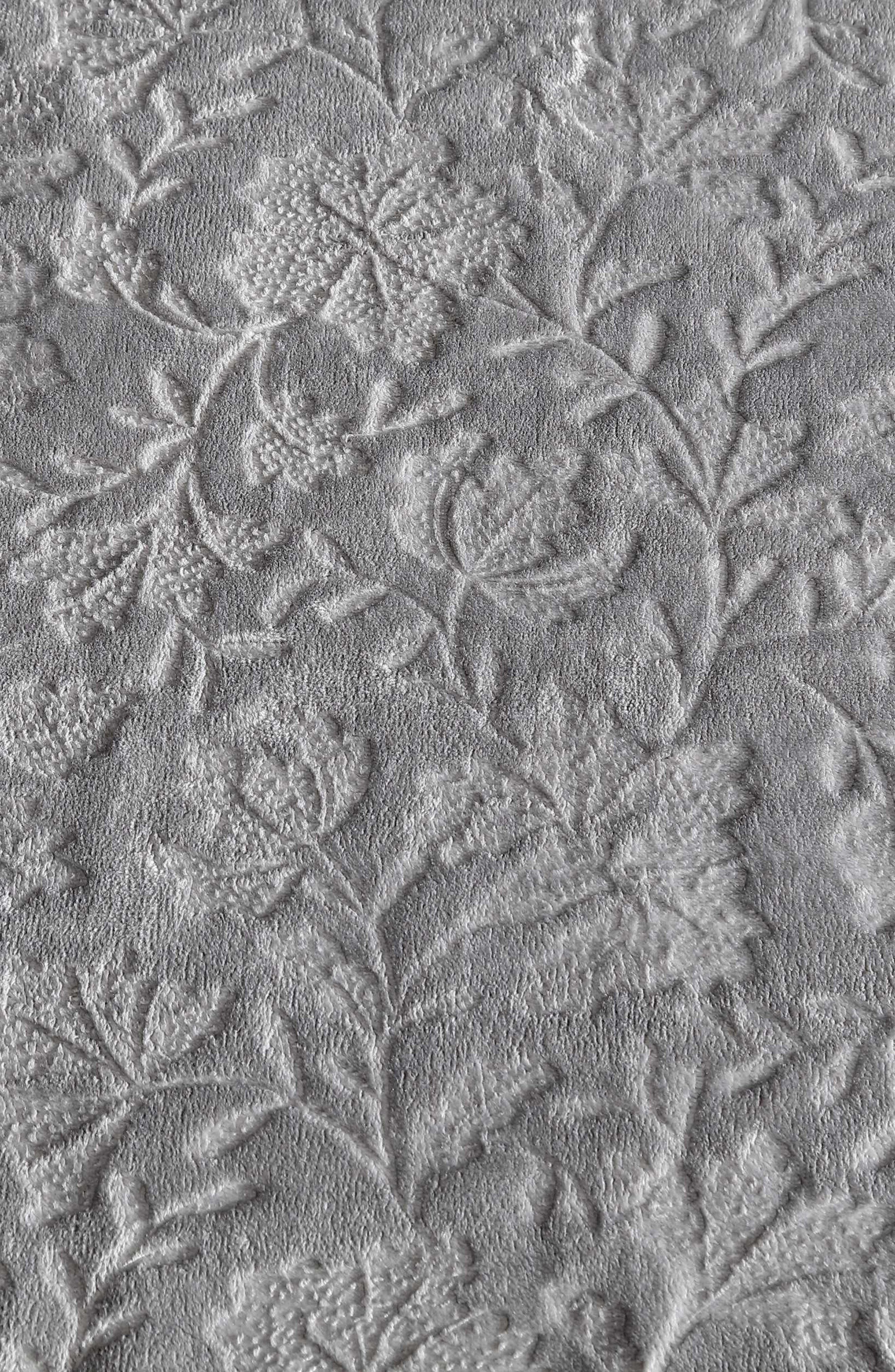 Eddie Bauer Woodblock Floral Fleece Throw