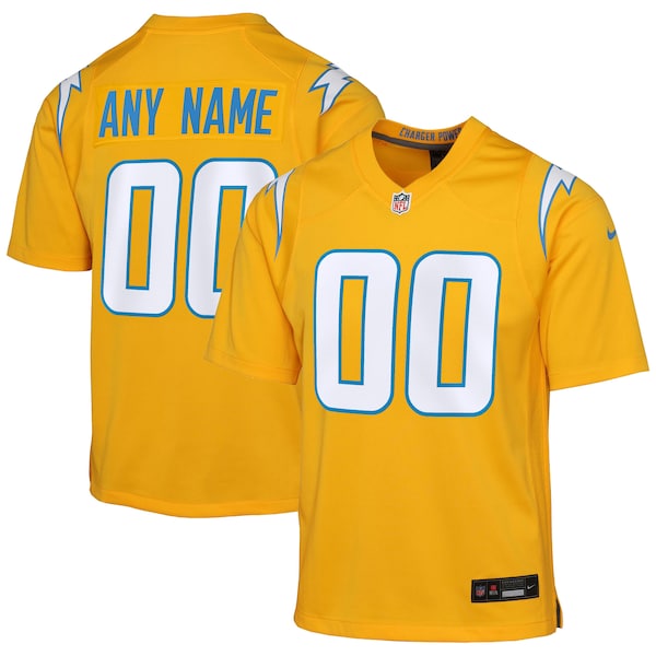 Los Angeles Chargers Nike Youth Alternate Charger Power Game Custom Jersey - Gold/Navy