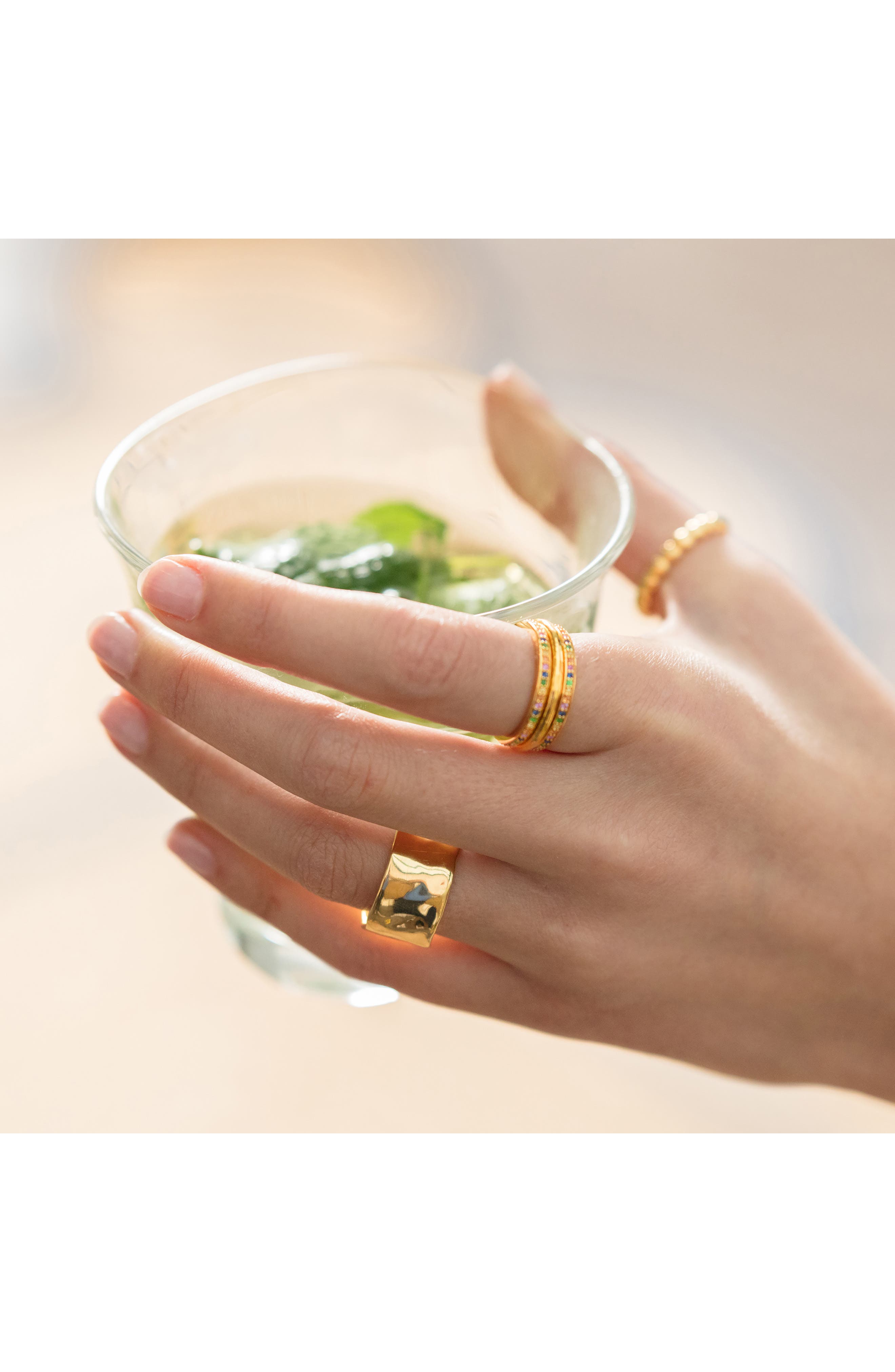 Monica Vinader Skinny Semiprecious Stone Stacking Ring