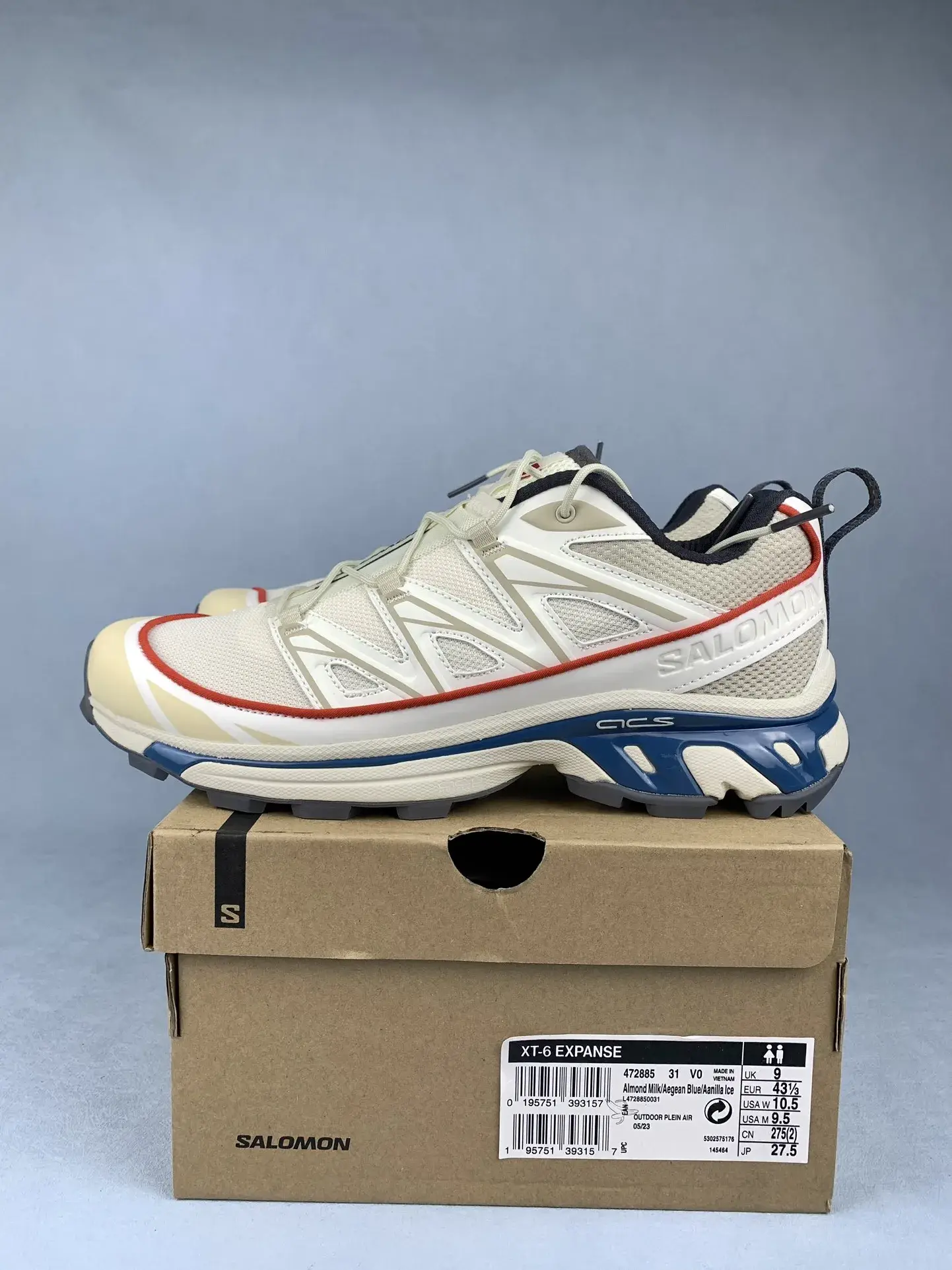 Salomon XT-6 Expanse “Almond Cream Aegean Blue” Shoes product photo from LabelPicks