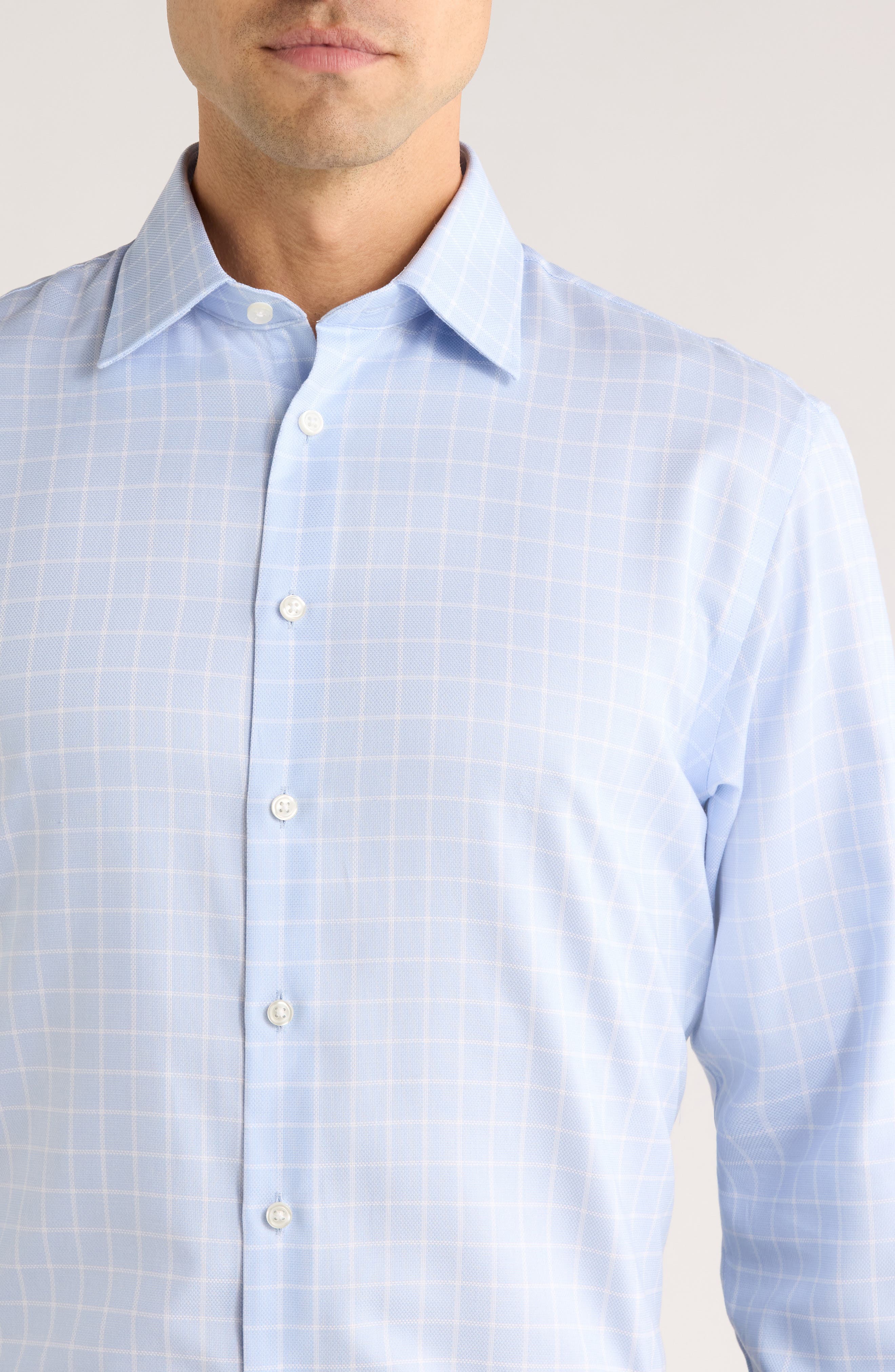 Nordstrom Traditional Fit Check Premium Non-Iron Cotton Dress Shirt