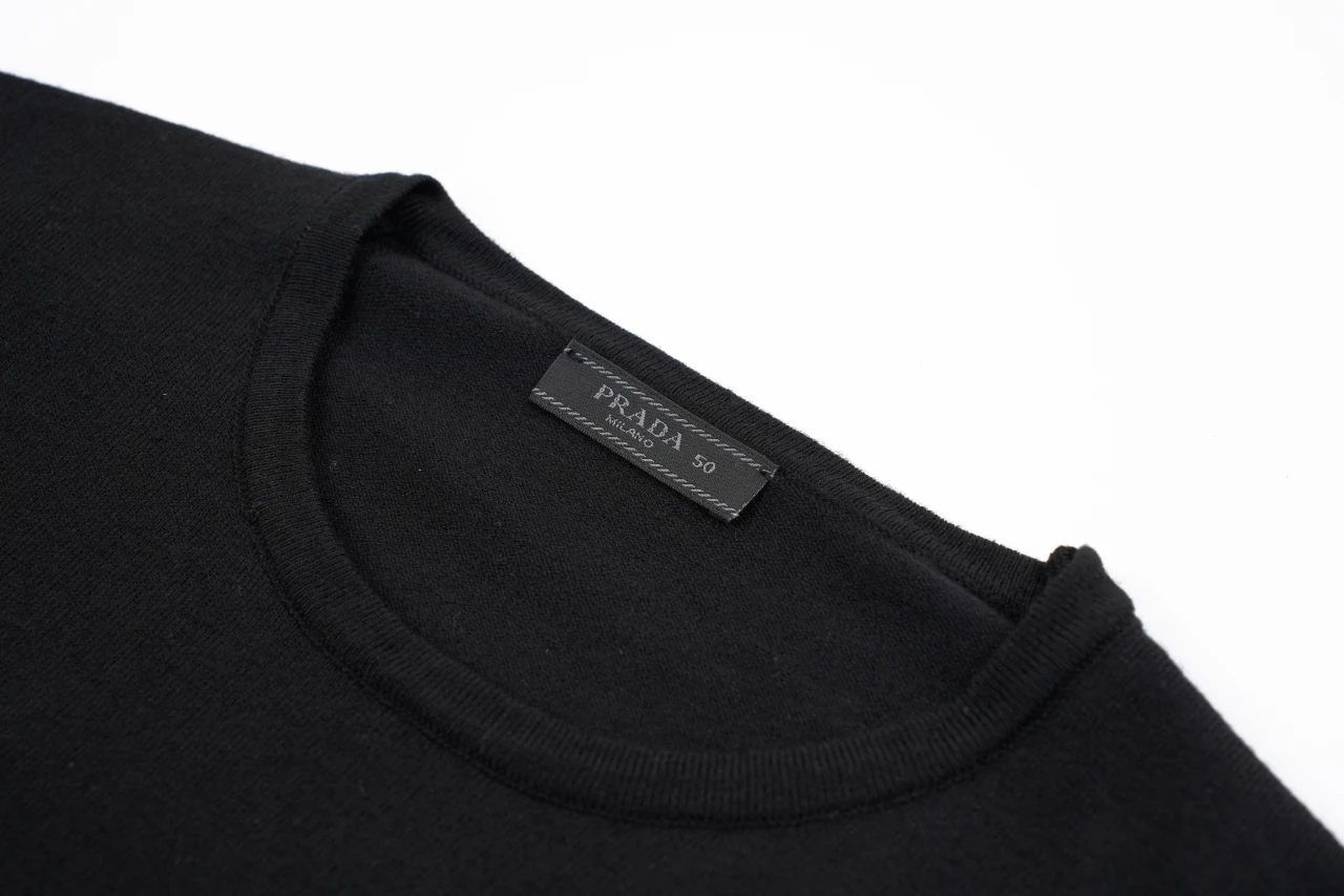 Prada Black Small Logo Wool-Blend Crewneck Sweater product photo from LabelPicks