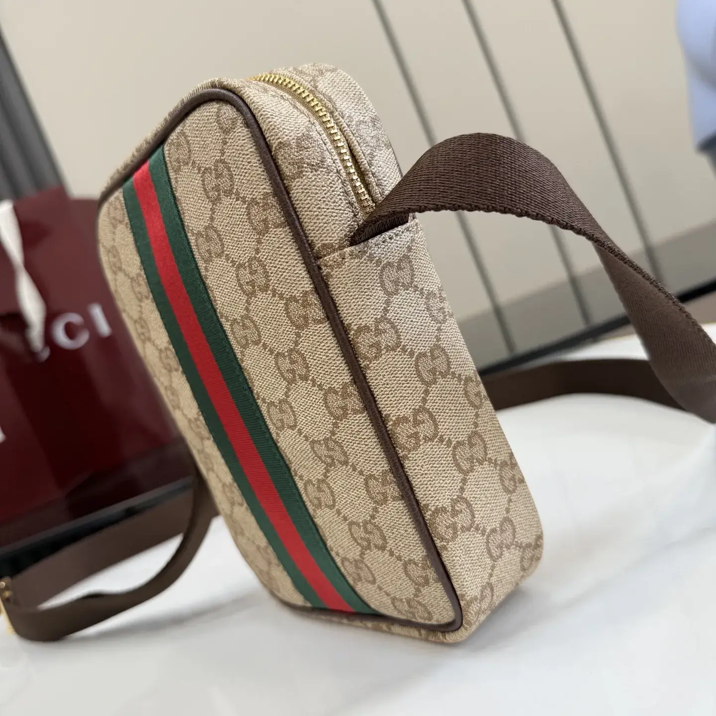Gucci Generation Beige Canvas and Leather Crossbody Bag product photo from LabelPicks