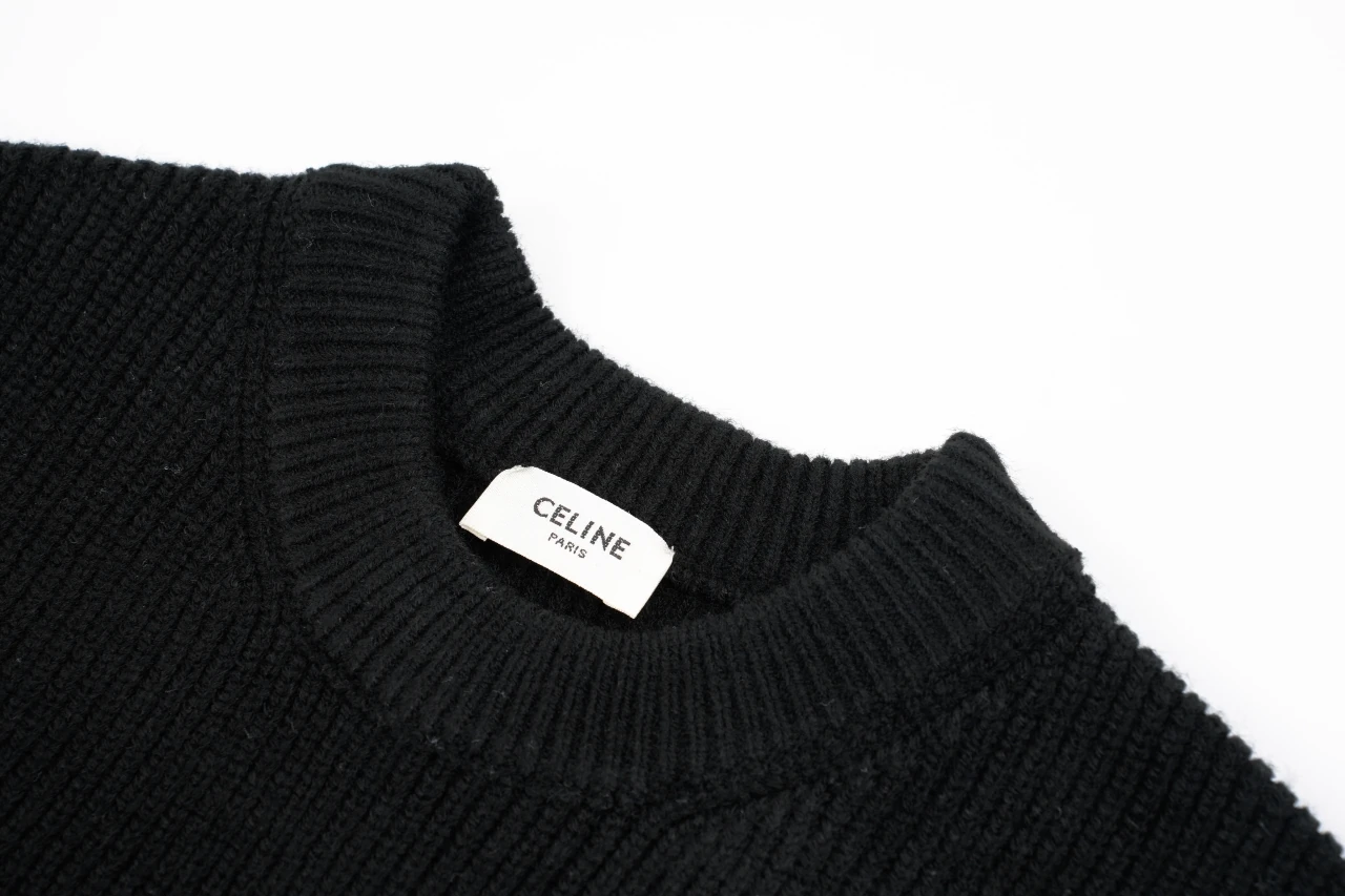 CELINE Black Felt Letter Crewneck Sweater product photo from LabelPicks