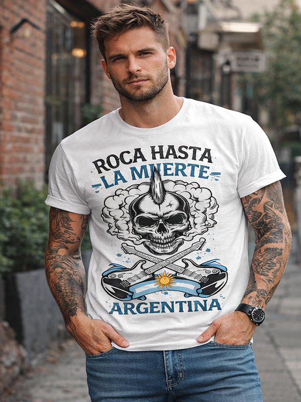 Remera “Rock Hasta la Muerte” – Calavera Punk Argentina