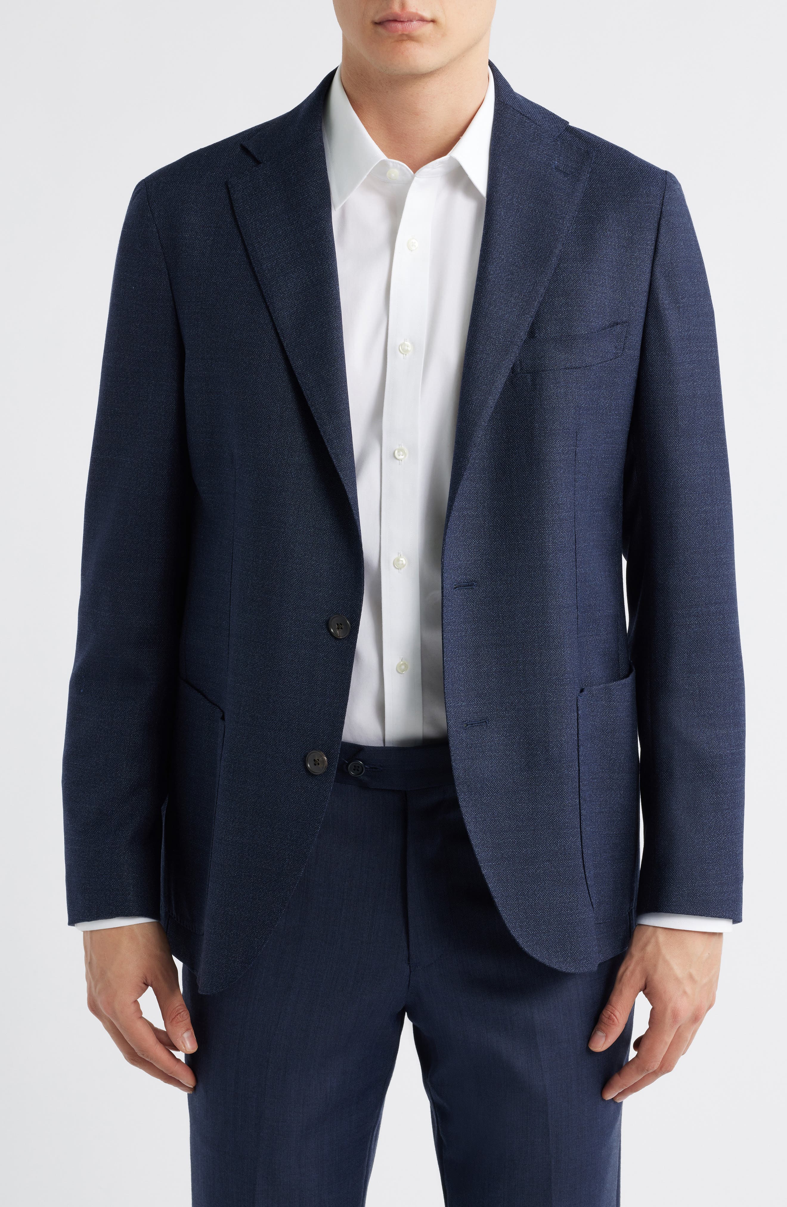 Jack Victor Woodland Stretch Wool Sport Coat with Removable Hooded Bib
