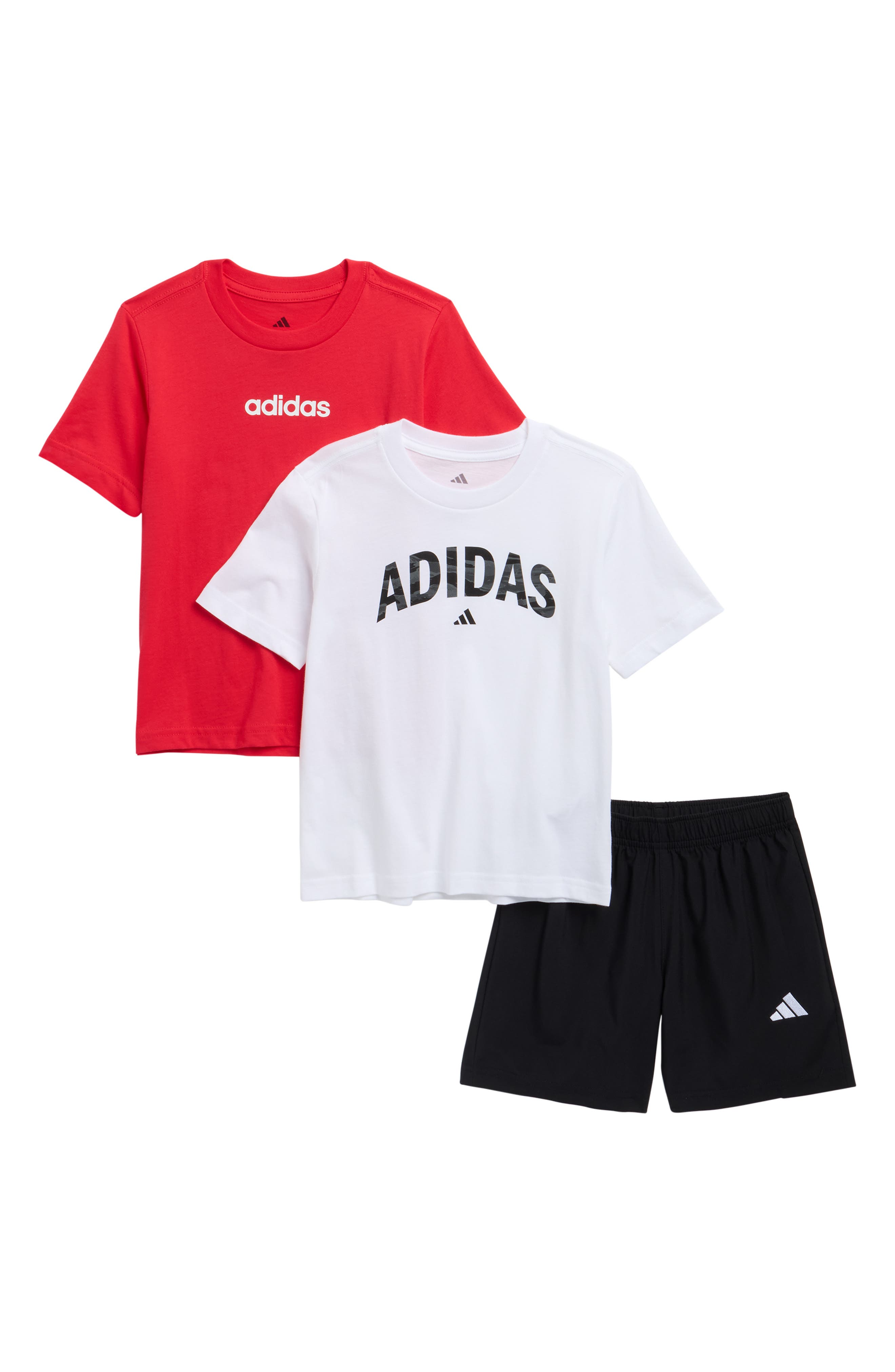 adidas Kids' 3-Pack Assorted Graphic T-Shirts & Mesh Shorts Set