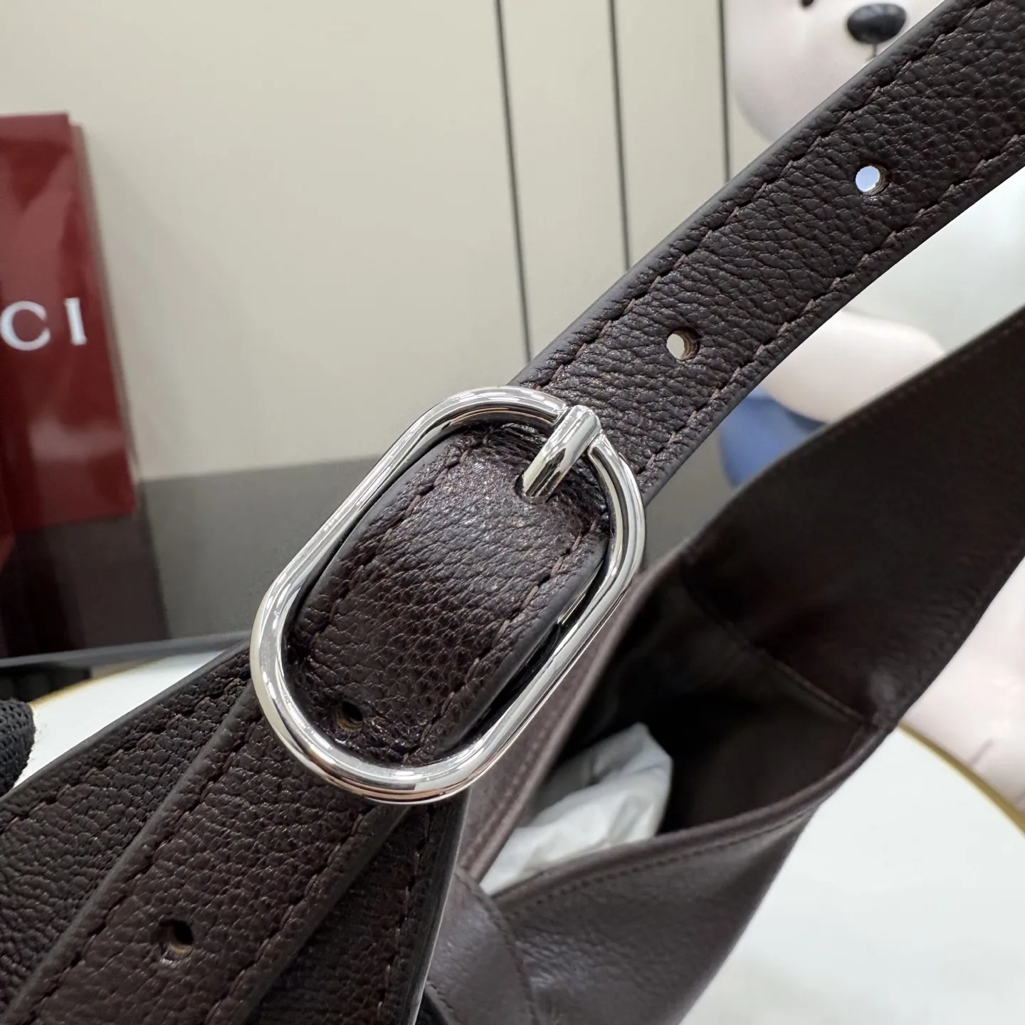 Gucci Brown Jackie Grained Leather Shoulder Bag product photo from LabelPicks