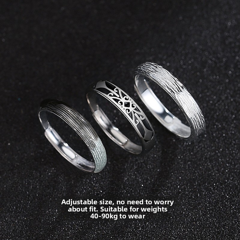 Vintage Thai silver men's ring, pure silver, personalized distressed design, single ring, creative unisex style, trendy index finger ring