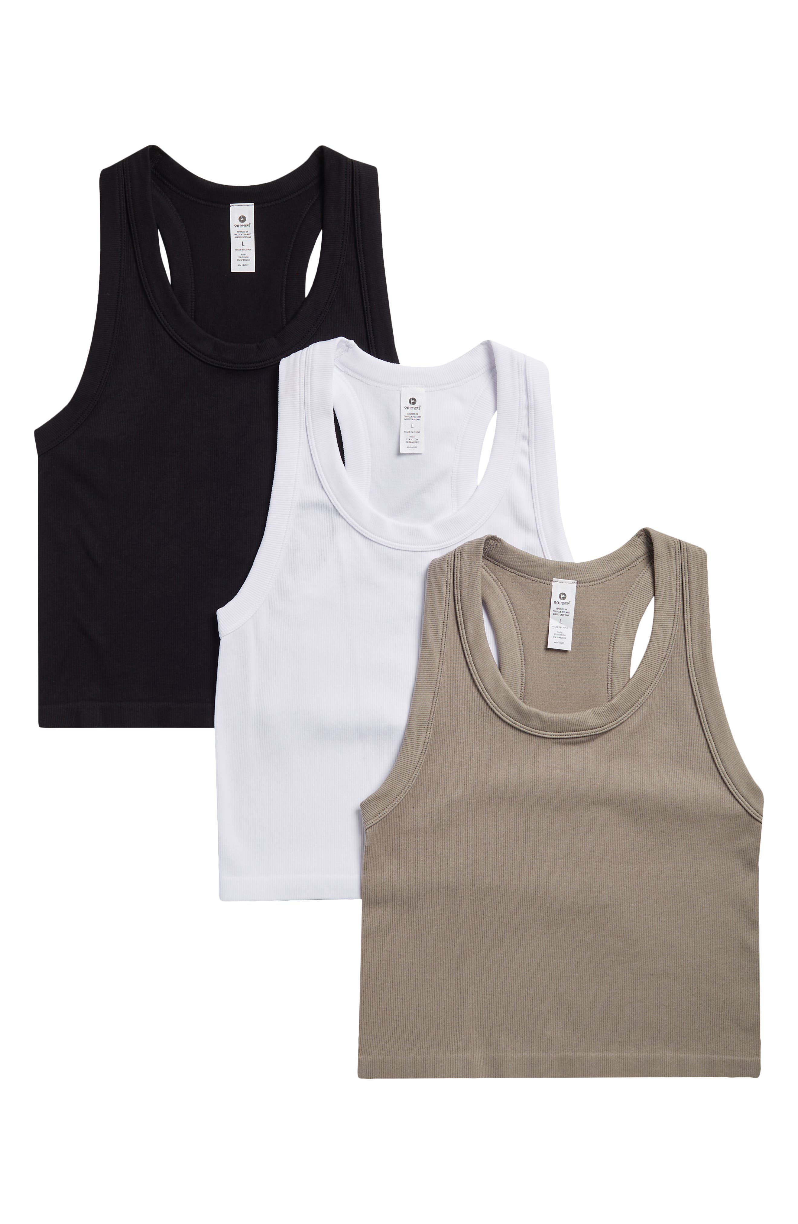 90 DEGREE BY REFLEX 3-Pack Seamless Crop Tanks