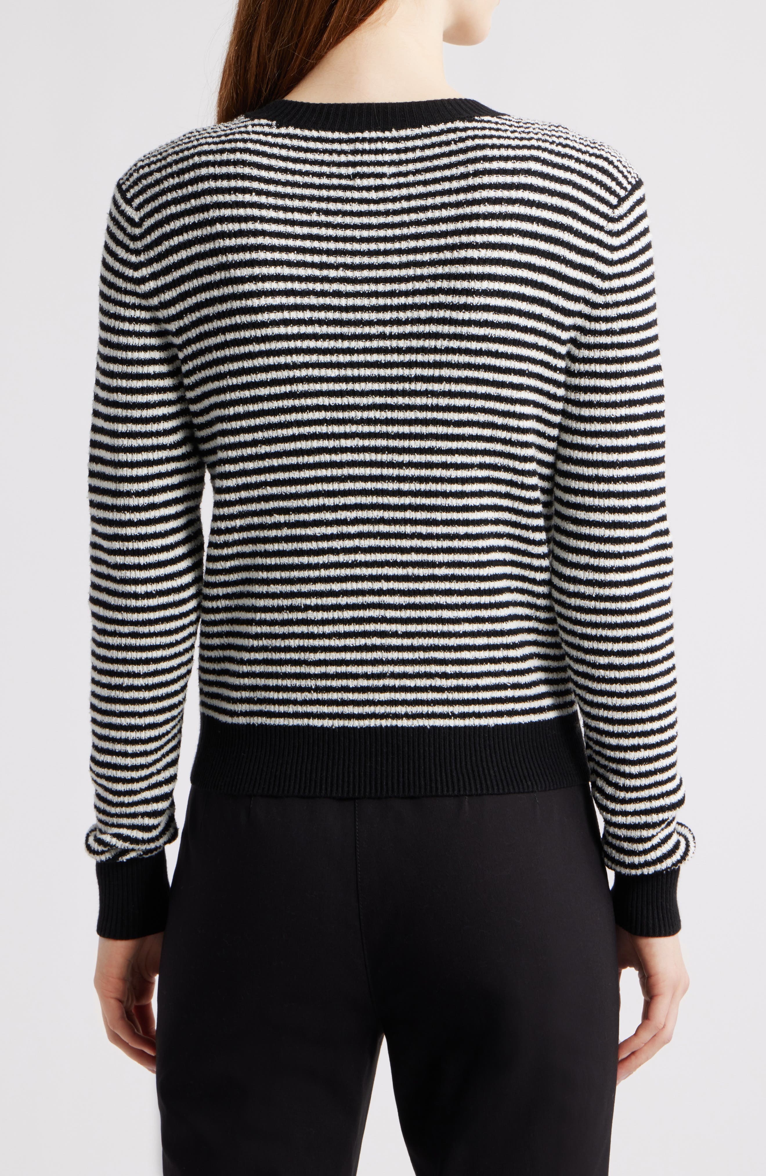 NIC+ZOE Textured Stripe Button Cardigan