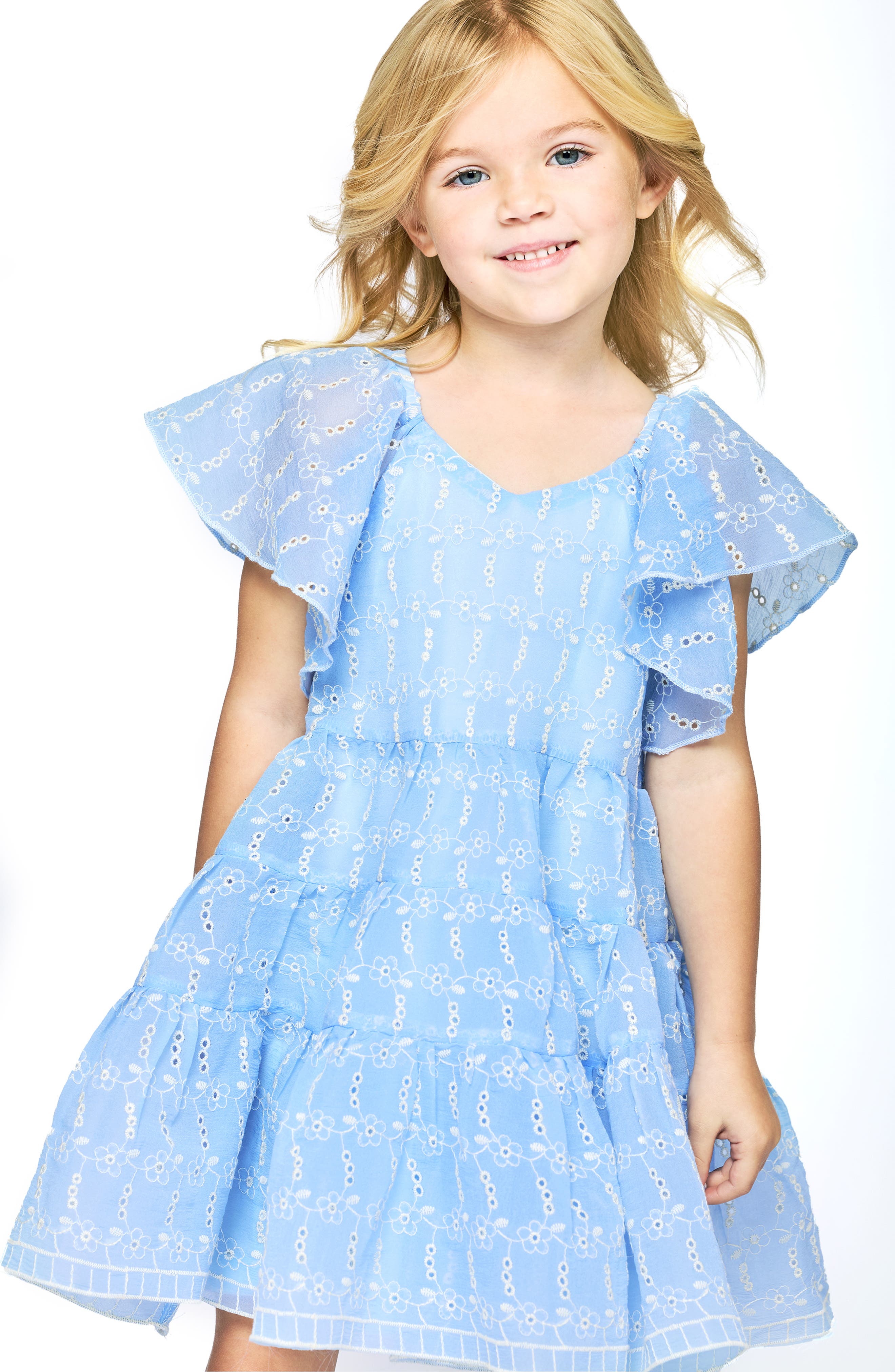 Truly Me Kids' Eyelet Tiered Dress