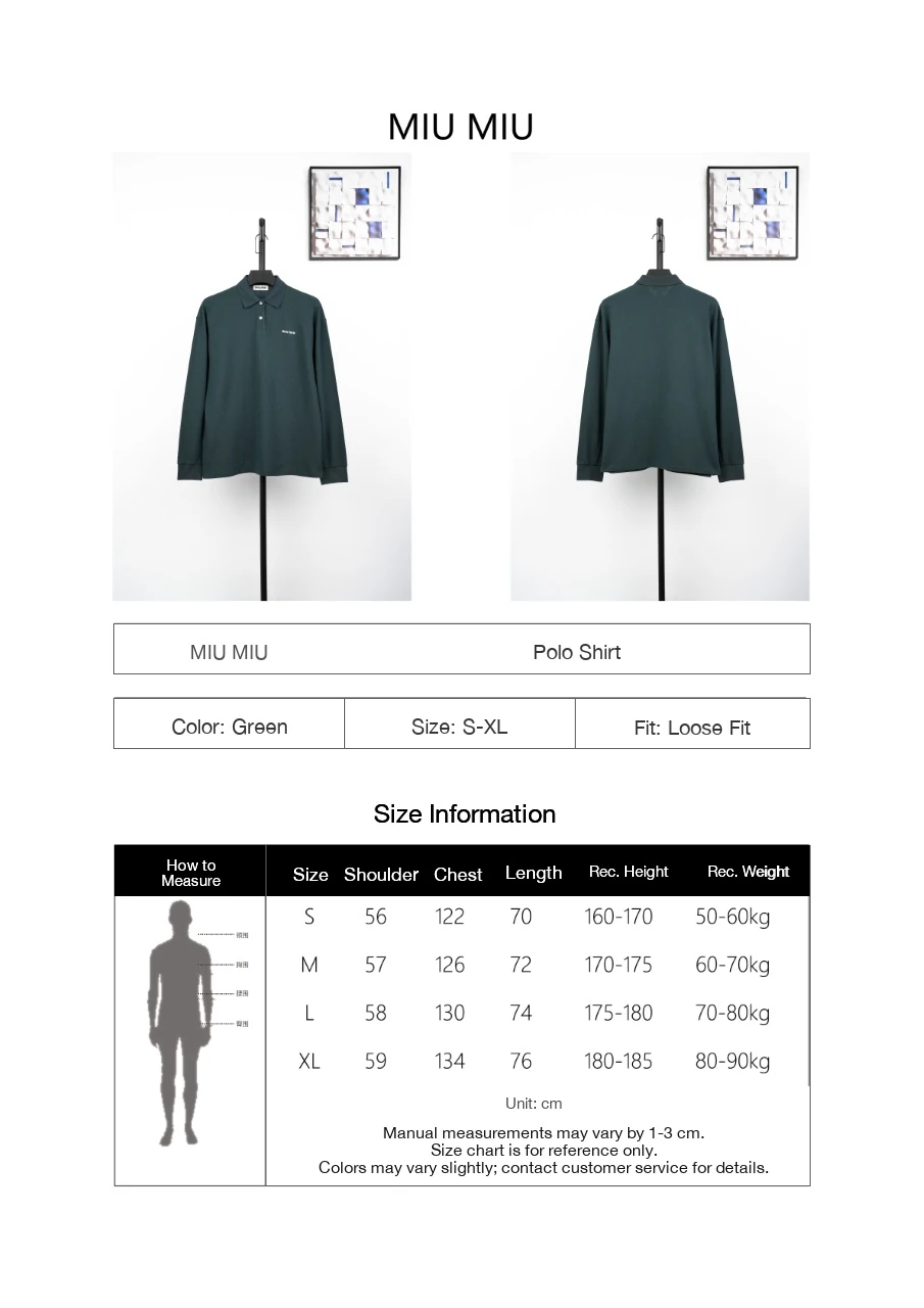 Miu Miu Dark Green Logo Long Sleeve Polo Shirt product photo from LabelPicks