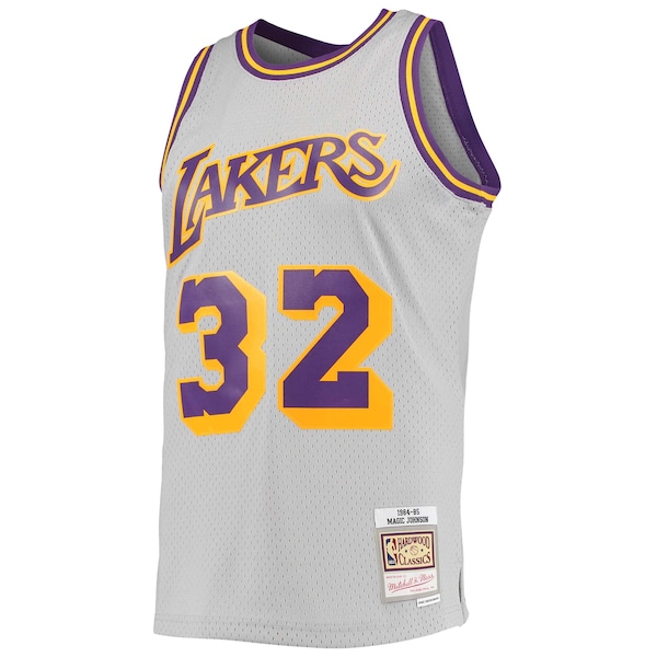 Magic Johnson Los Angeles Lakers 1984-85 Hardwood Classics Reload 2.0 Throwback Swingman Jersey - Gray