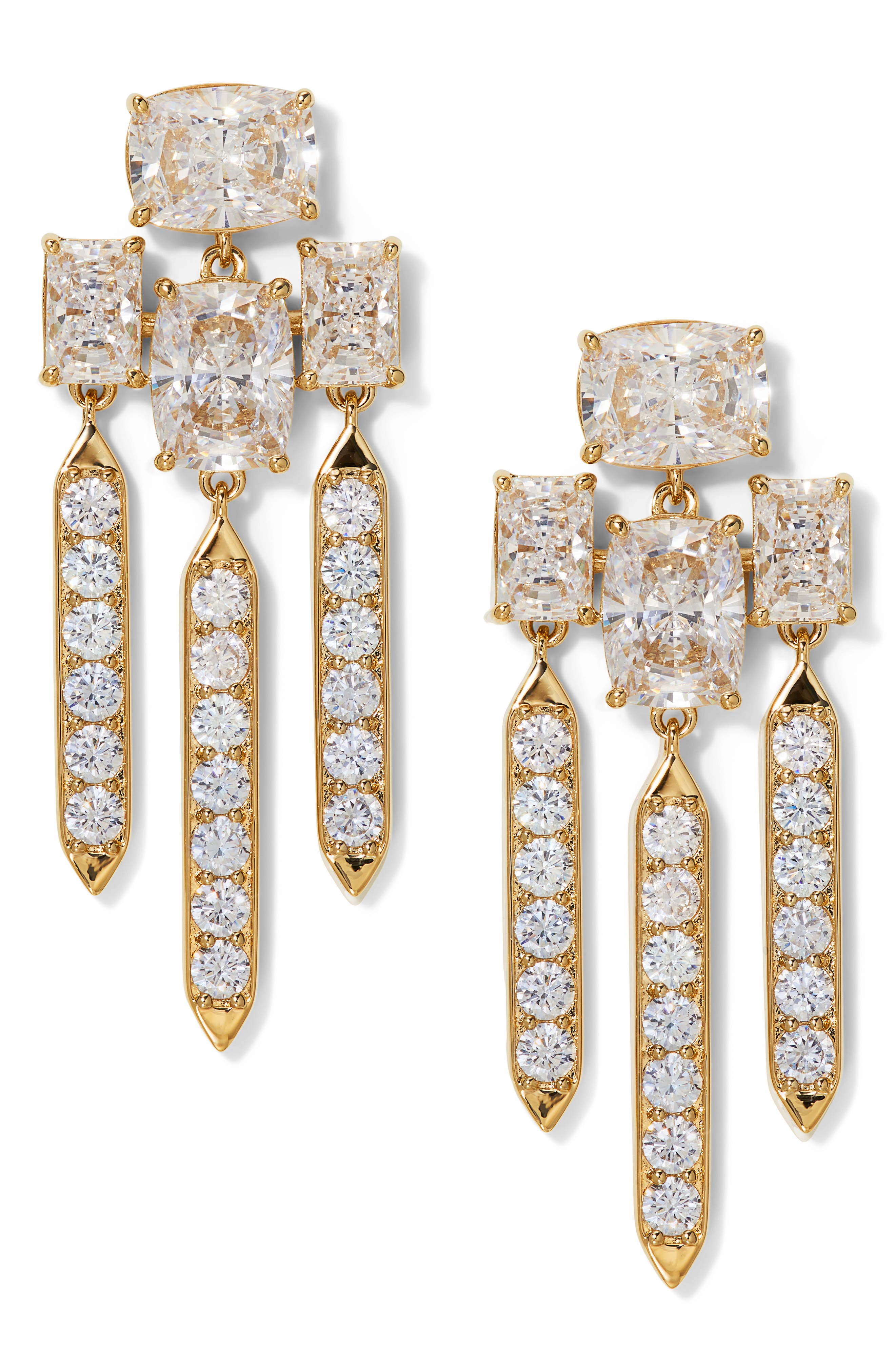Nadri Northern Lights Cubic Zirconia Chandelier Earrings