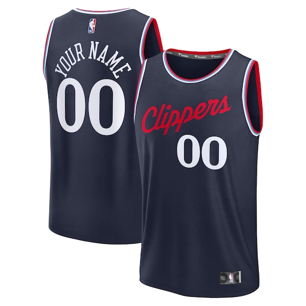 LA Clippers  Youth Fast Break Custom Replica Jersey - Navy  - Icon Edition/White/Red