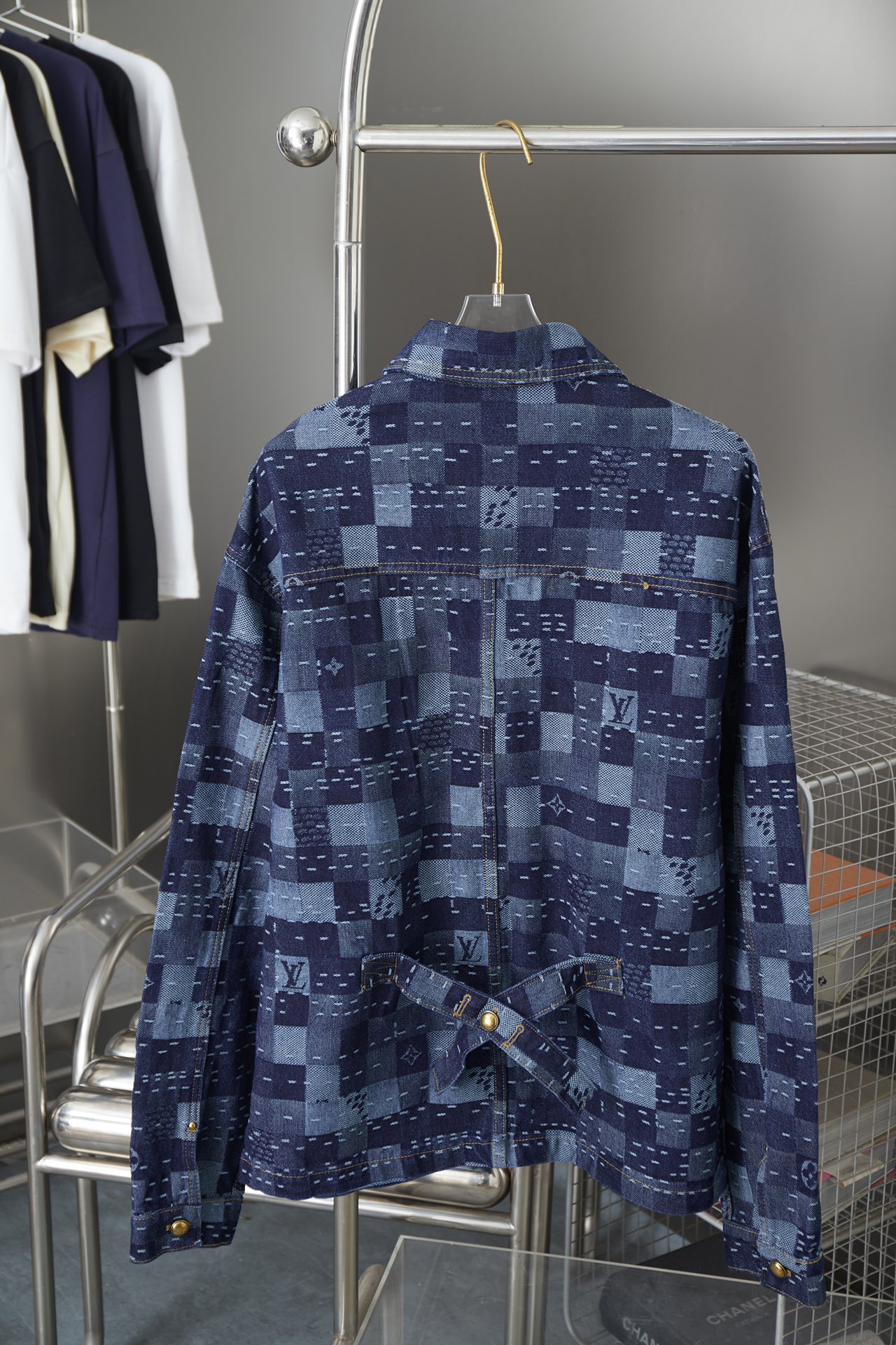 Plaid Print Long Sleeved Denim Waist Jackets