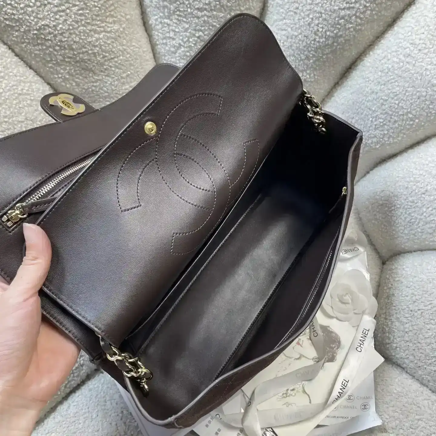 Chanel Classic Flap Brown Grained Leather Tote Bag product photo from LabelPicks