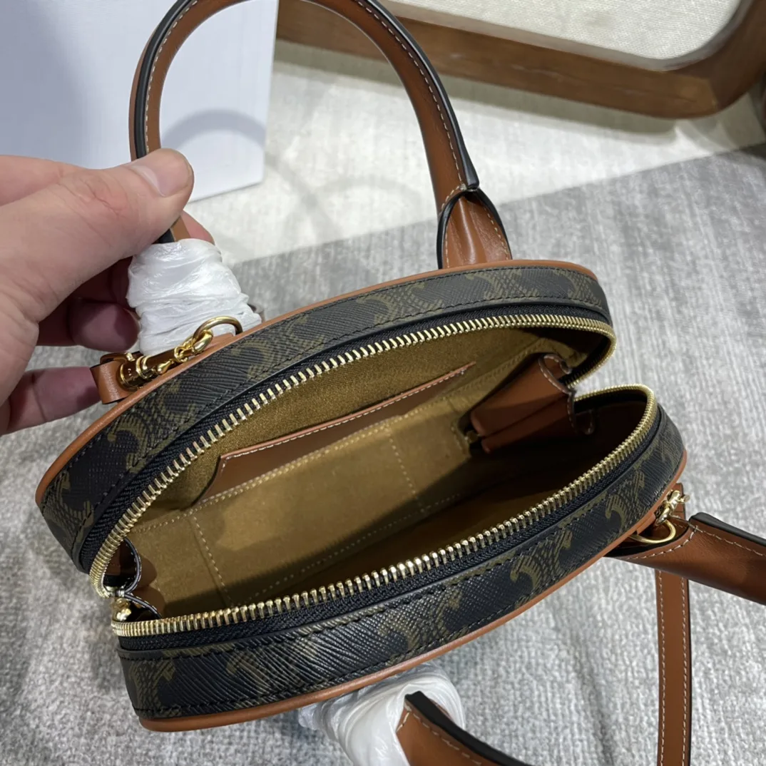 Celine Triomphe Brown Calfskin Top Handle Bag product photo from LabelPicks