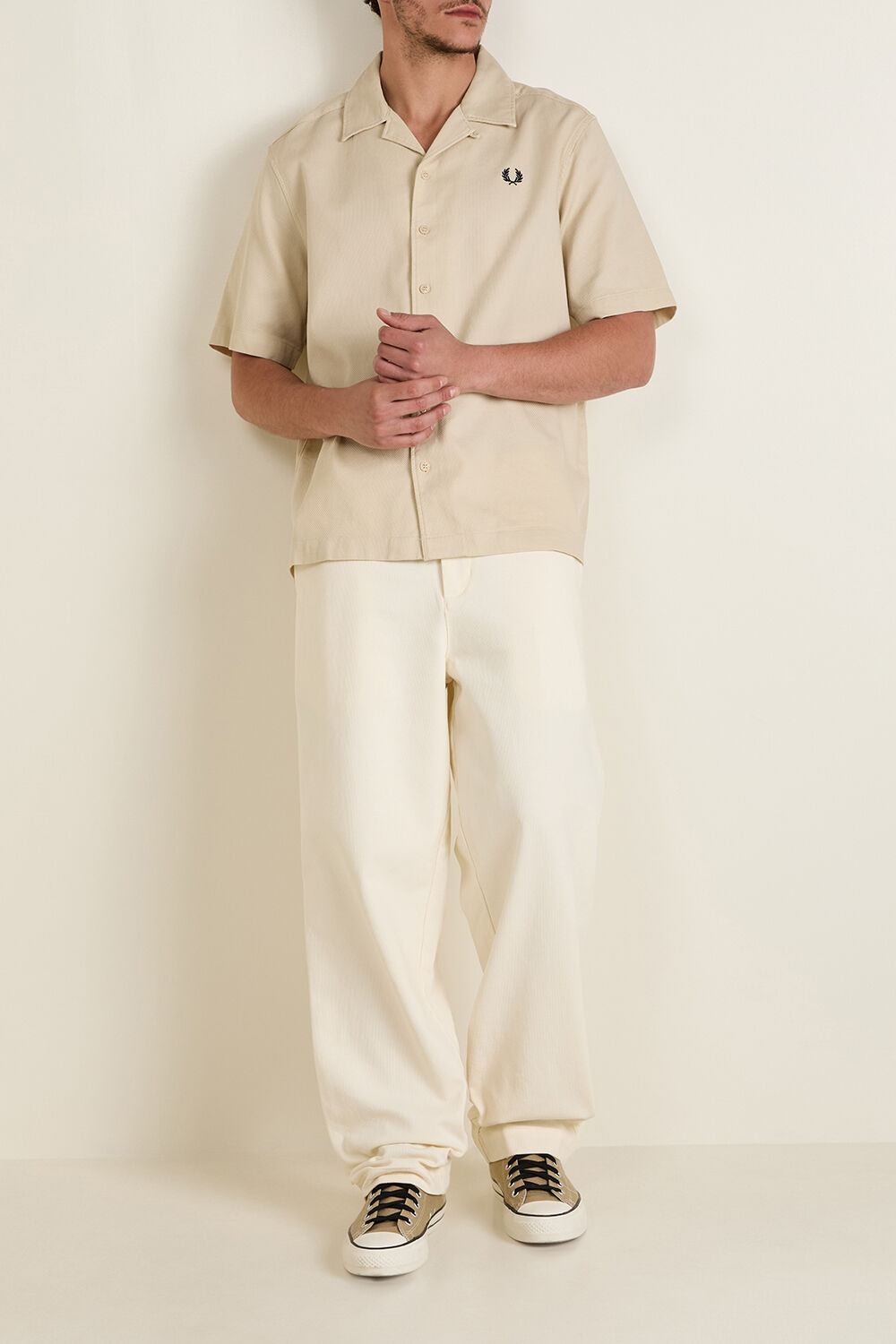 FRED PERRY חולצה מכופתרת קצרה