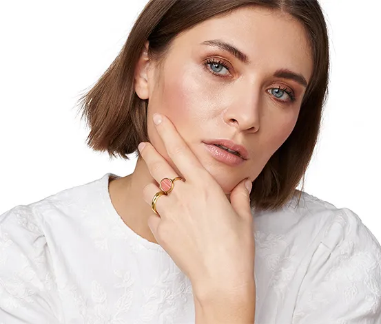 3er-Ring-Set, 23 Karat vergoldet
