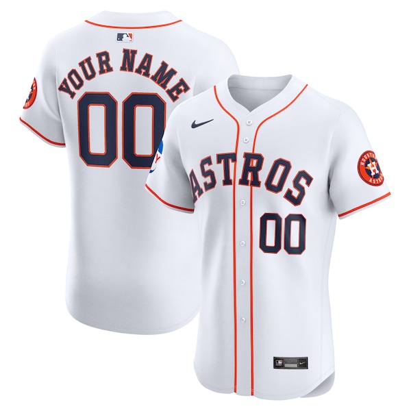 Houston Astros Nike Home Elite Custom Patch Jersey - White