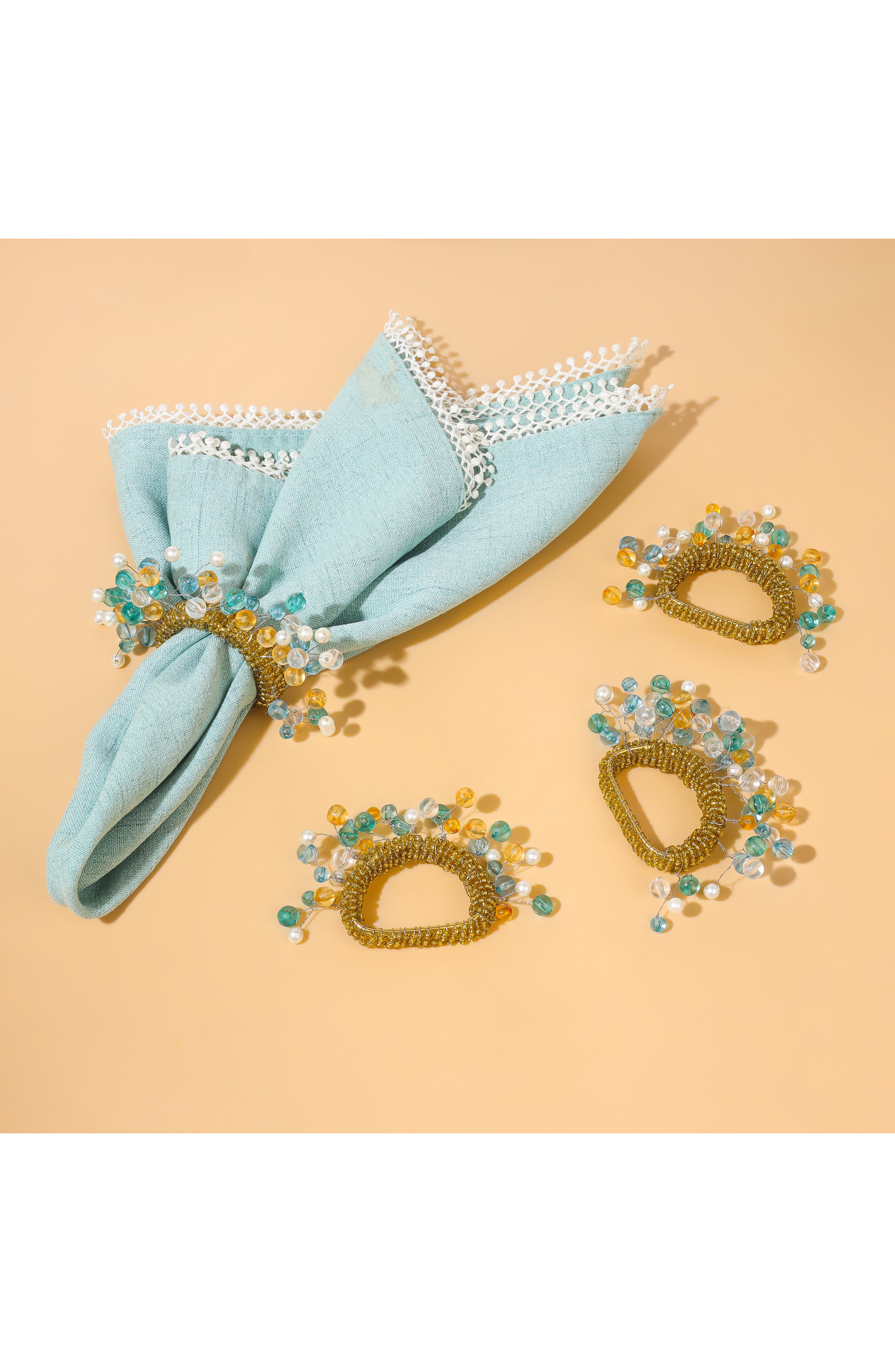 Tiramisu Mediterranean Harvest Set of 4 Napkin Rings
