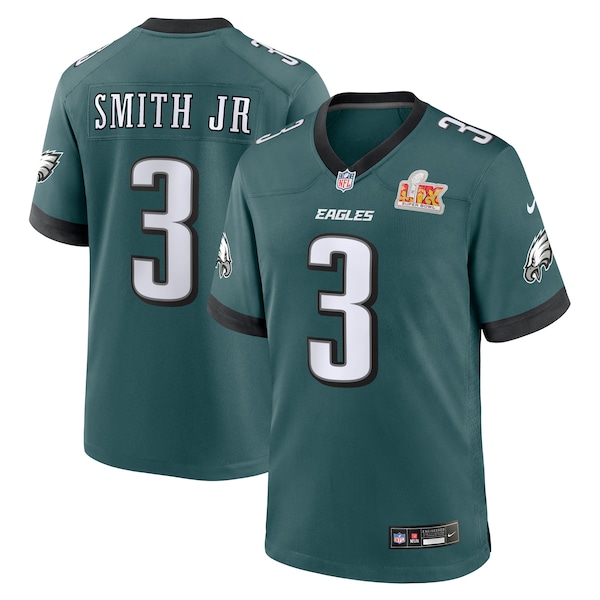 Nolan Smith Philadelphia Eagles Nike Super Bowl LIX Game Player Jersey - Midnight Green