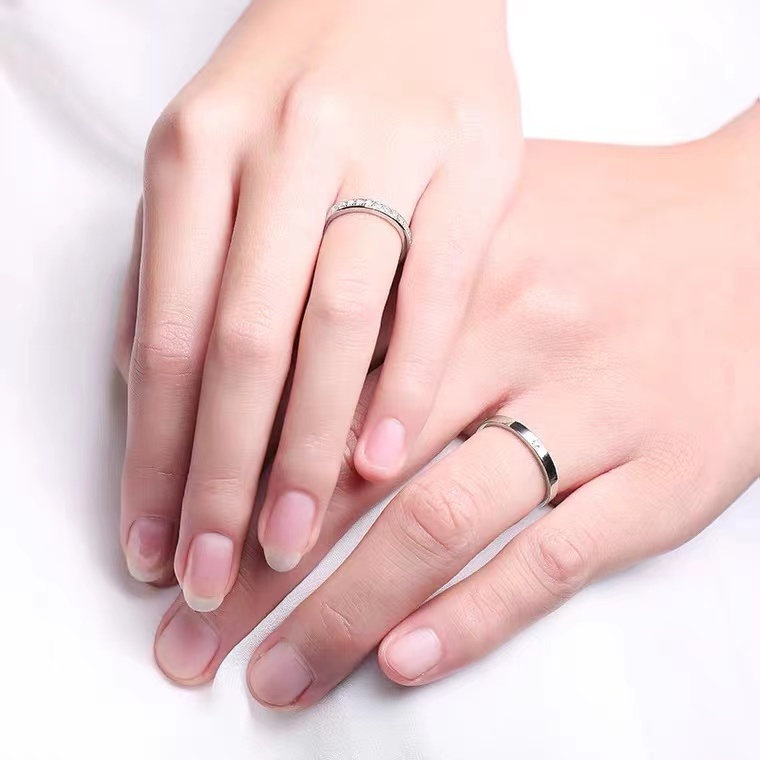 Authentic ring couple proposal diamond ring a pair of men and women 520 Valentine's Day to send girlfriends