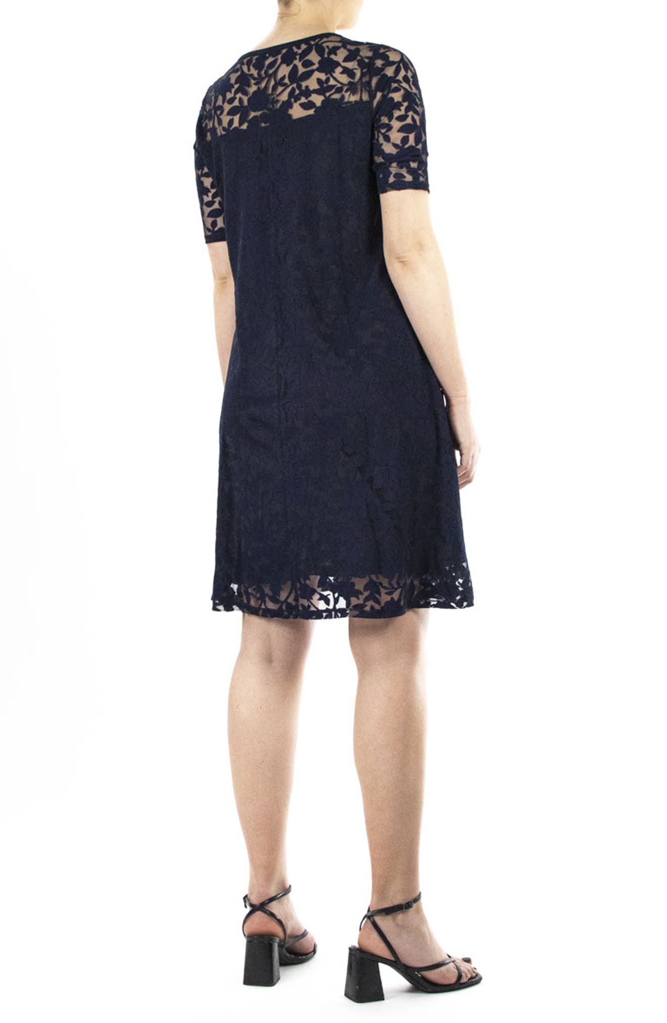 Nina Leonard Burnout Trapeze Dress