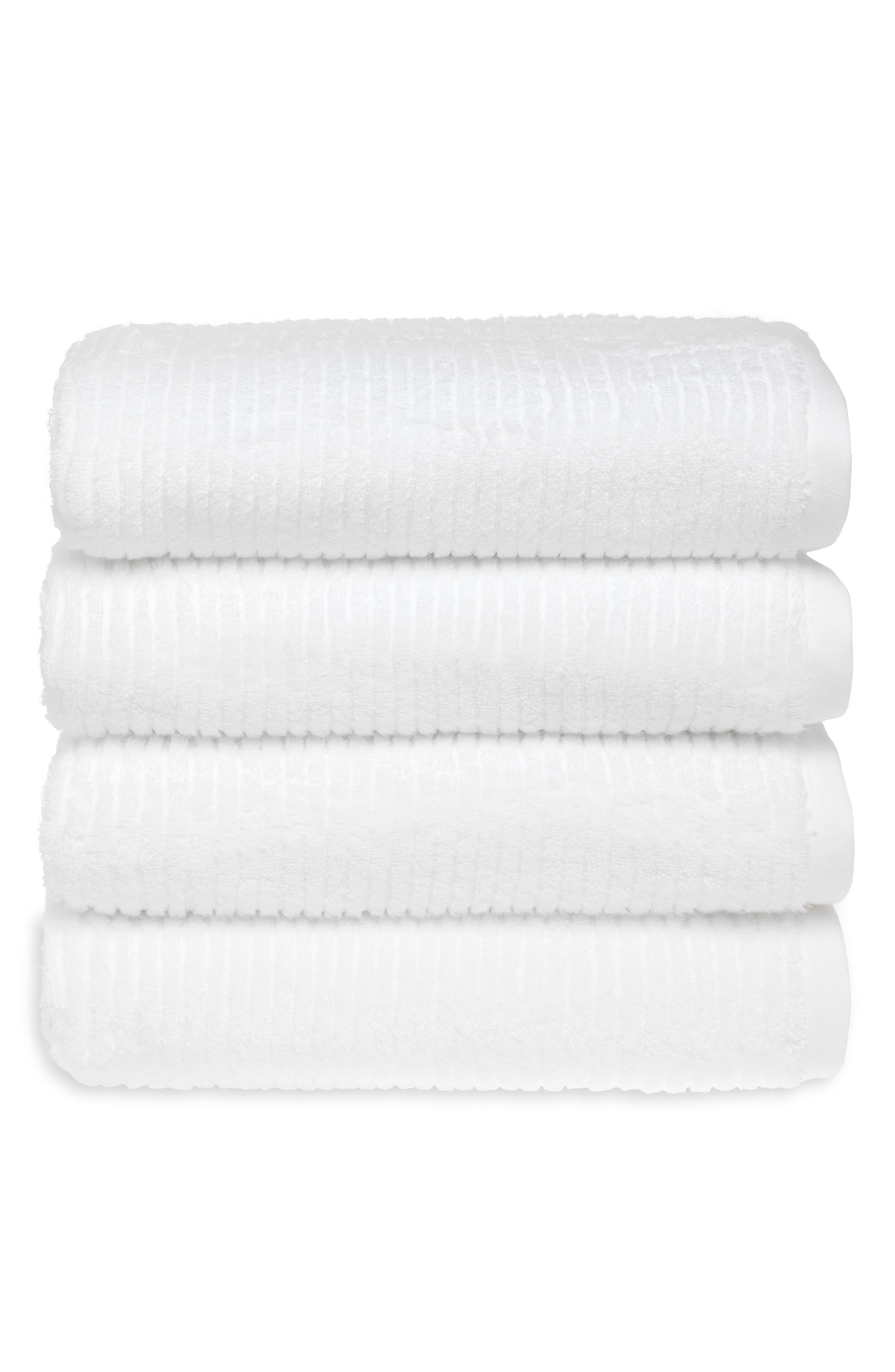 Nordstrom Ribbed Cotton & Modal 4-Pack Bath Towels