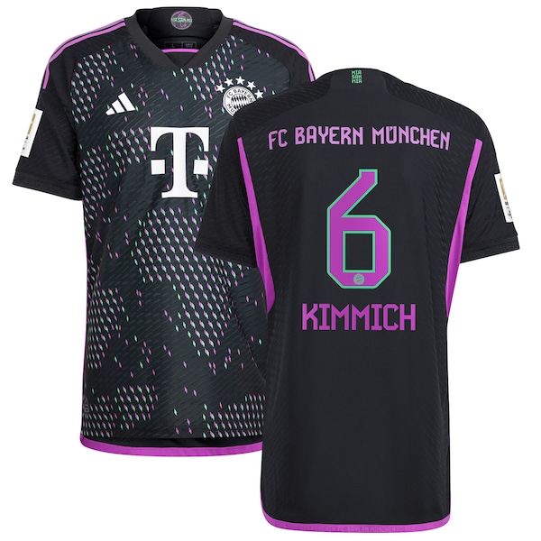 Joshua Kimmich Bayern Munich adidas 2023/24 Away Authentic Player Jersey - Black/White