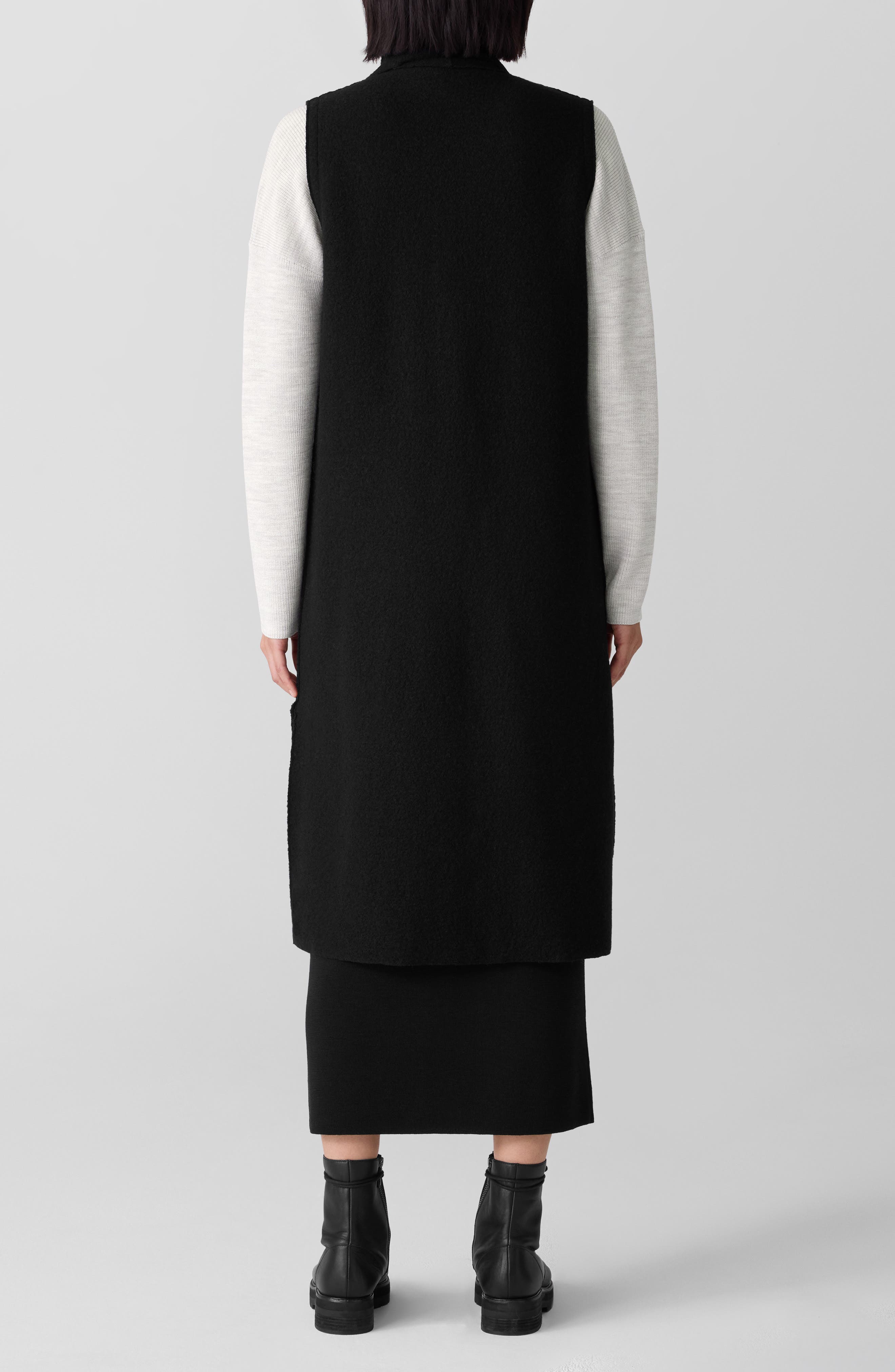 Eileen Fisher Shawl Collar Wool Longline Vest