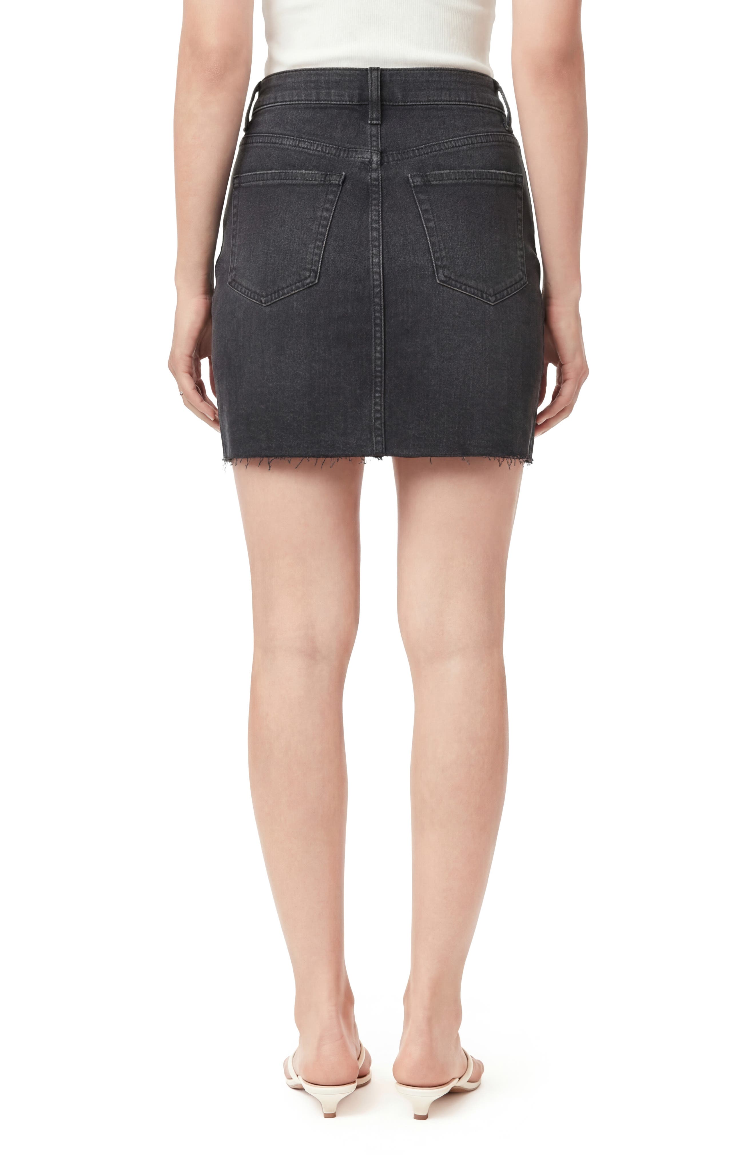 Kensie Studded High Waist Denim Miniskirt
